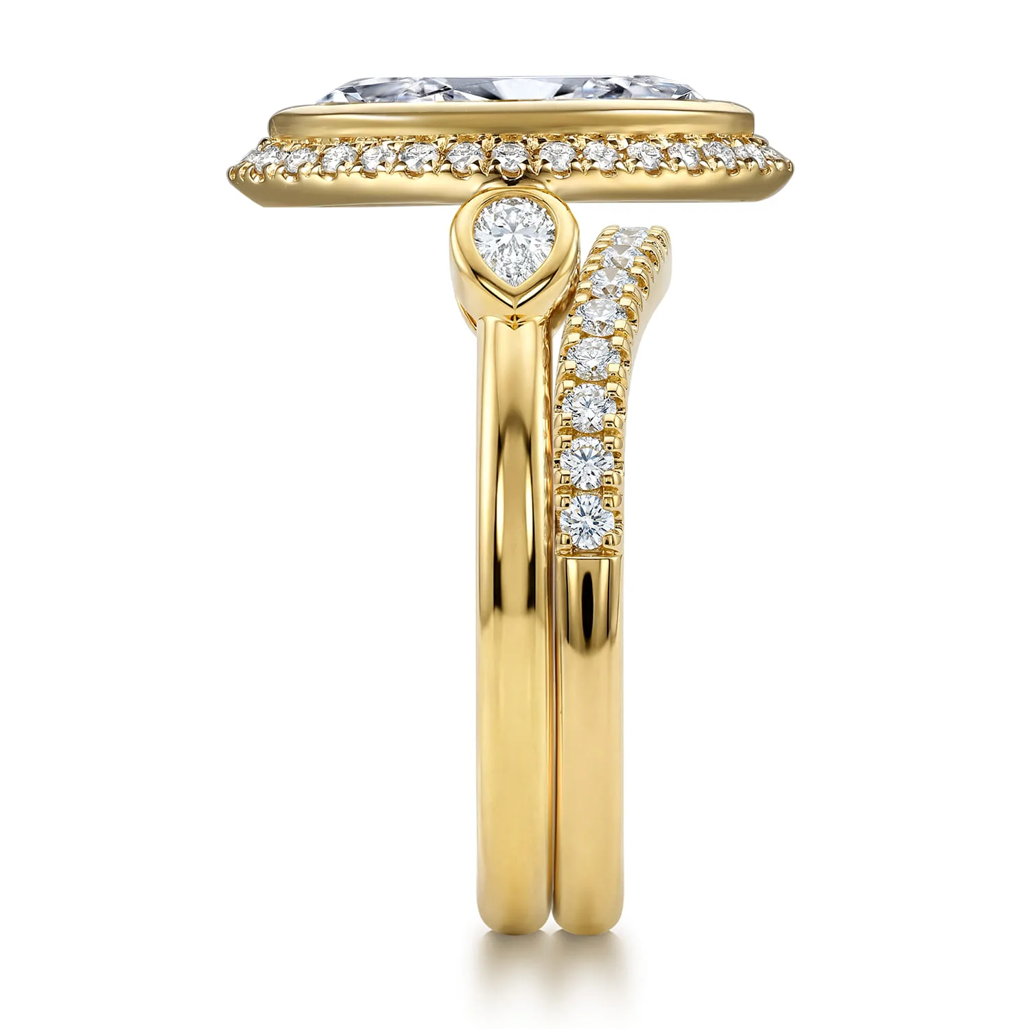 Diamond Matching Wedding Band in 14K Yellow Gold, photograph 5