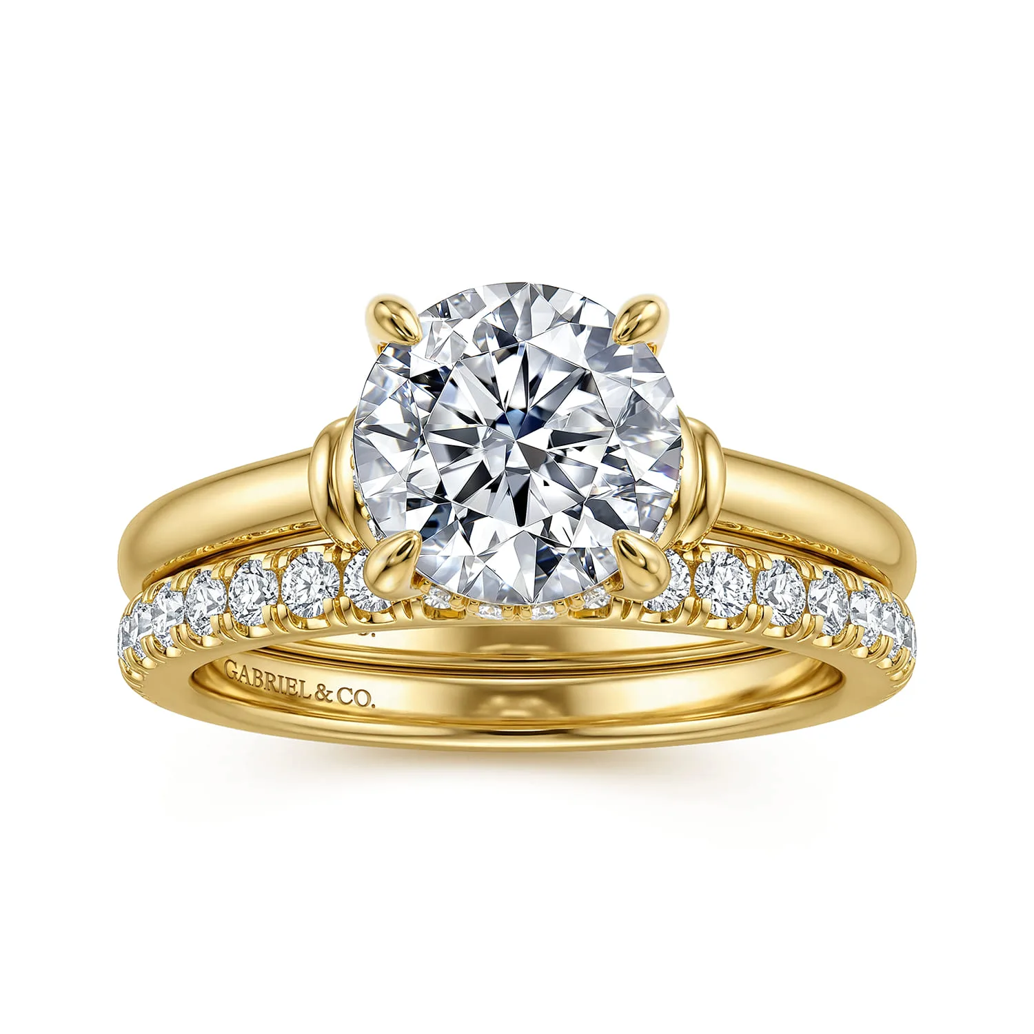 Diamond Matching Wedding Band in 14K Yellow Gold, photograph 4
