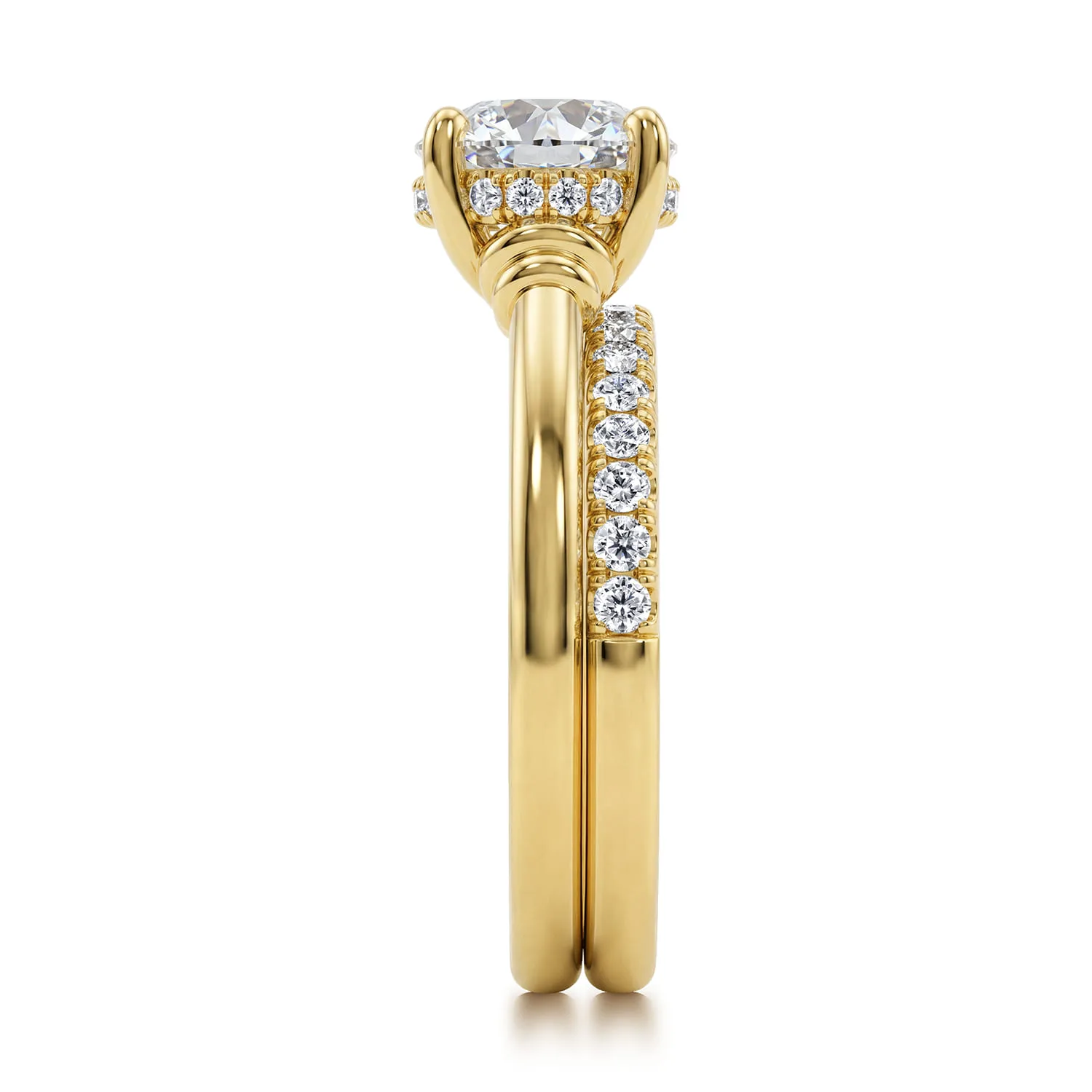 Diamond Matching Wedding Band in 14K Yellow Gold, photograph 5