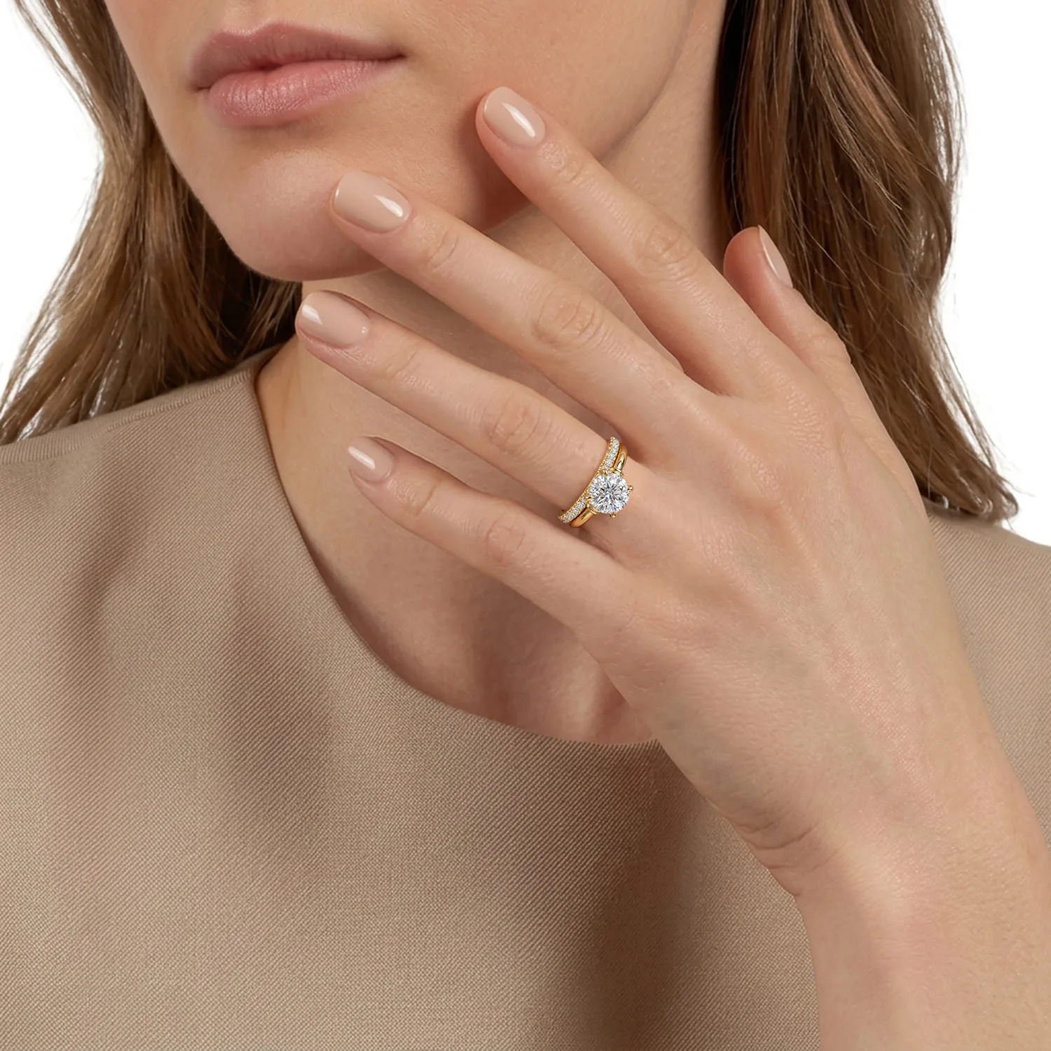 Diamond Matching Wedding Band in 14K Yellow Gold, photograph 6