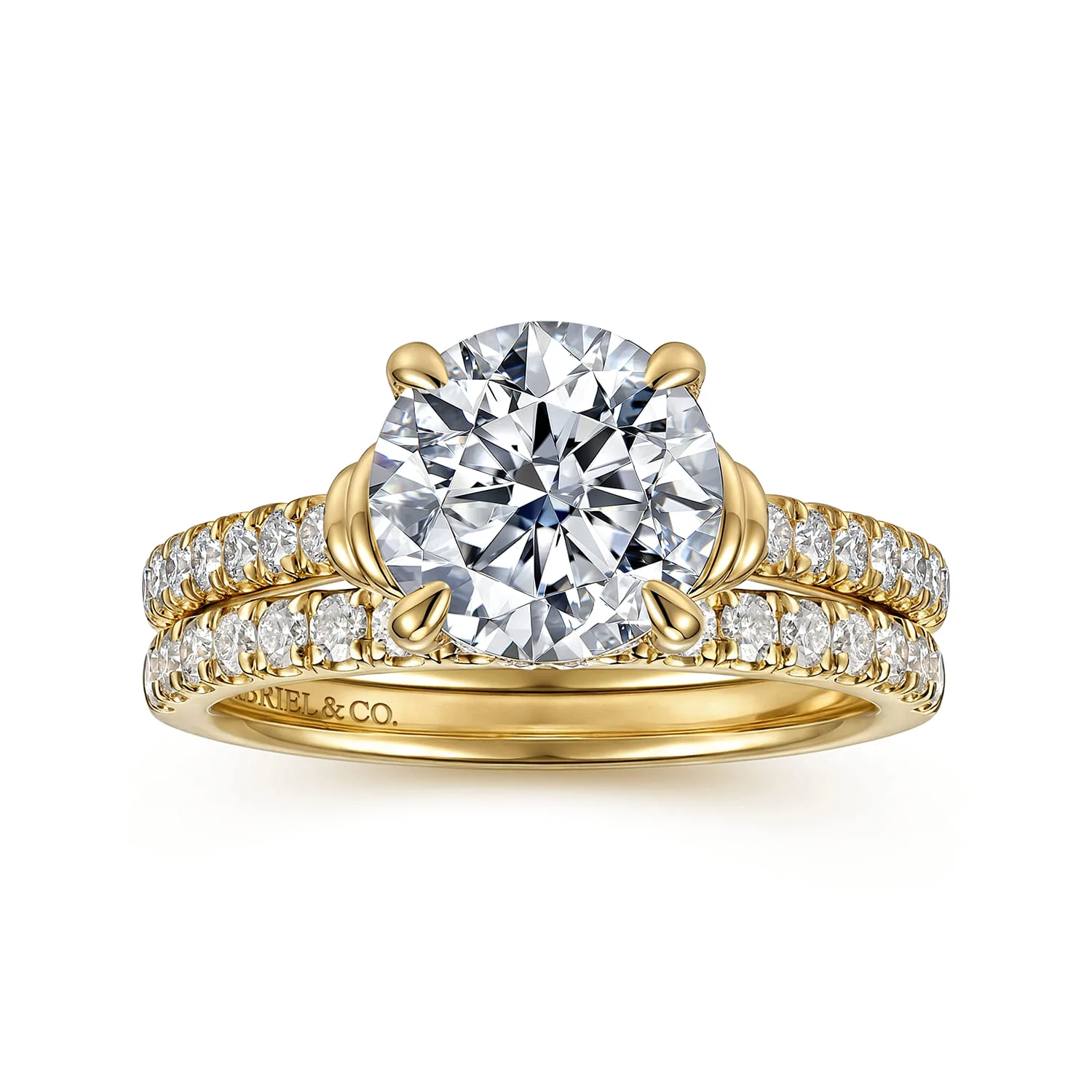 Diamond Matching Wedding Band in 14K Yellow Gold, photograph 4