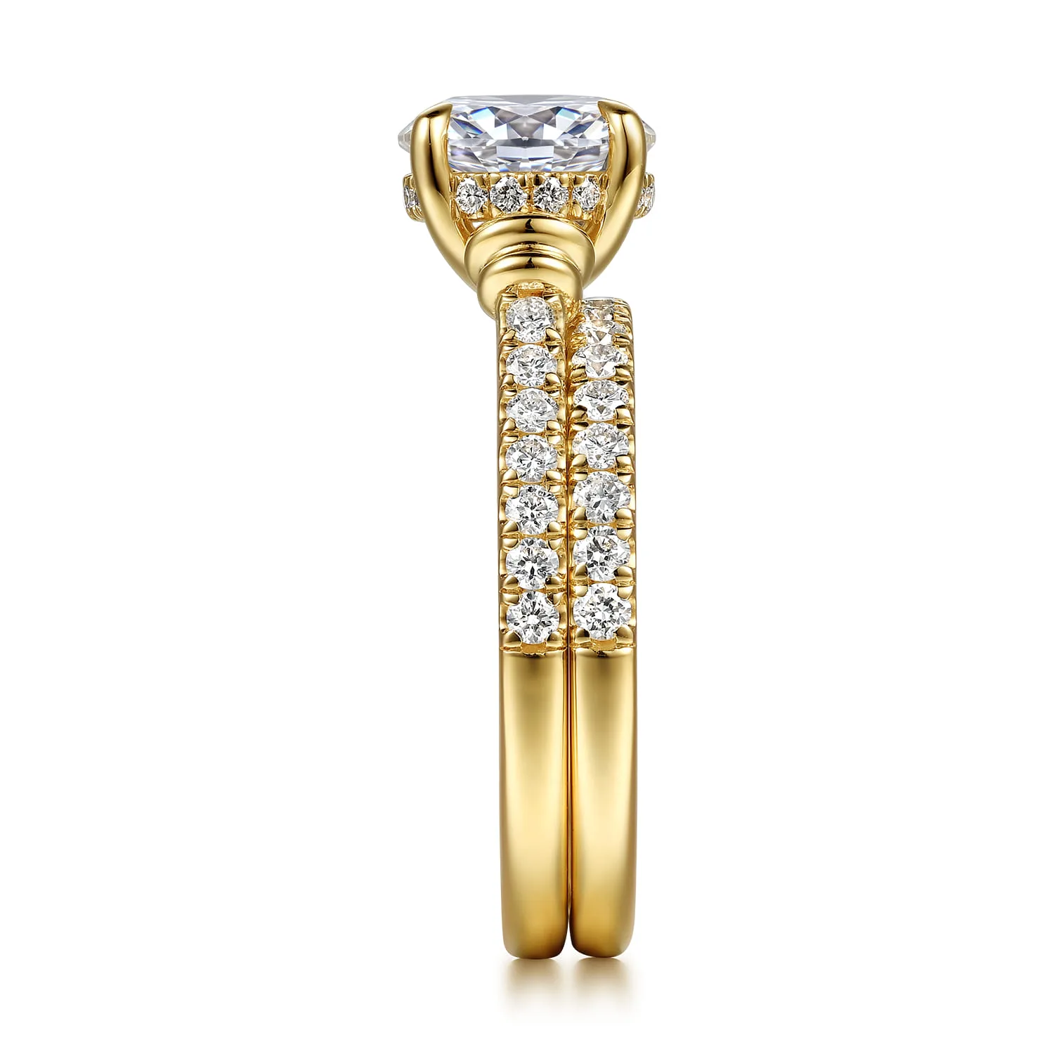 Diamond Matching Wedding Band in 14K Yellow Gold, photograph 5