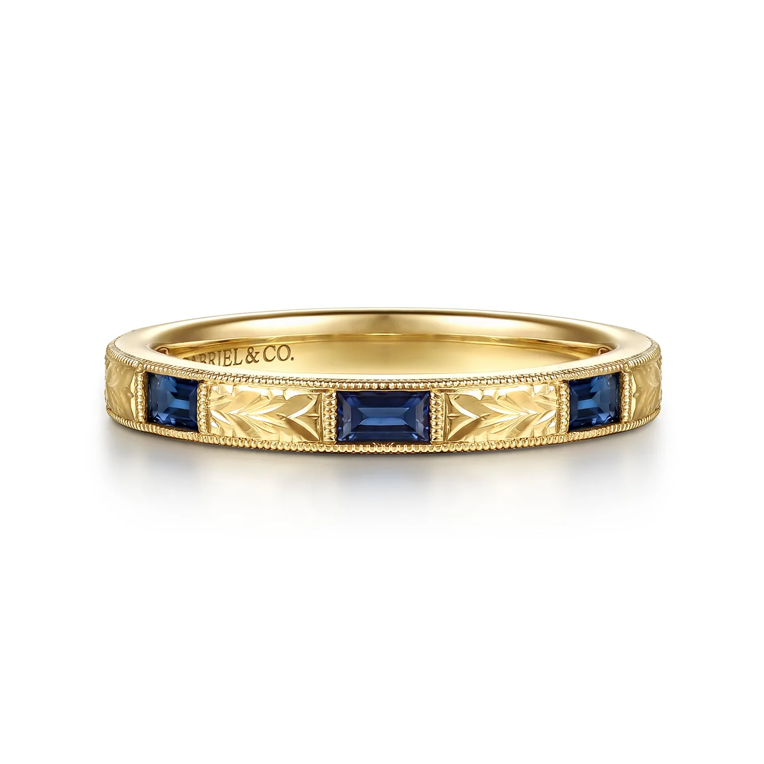 Vintage Inspired Sapphire Matching Wedding Band