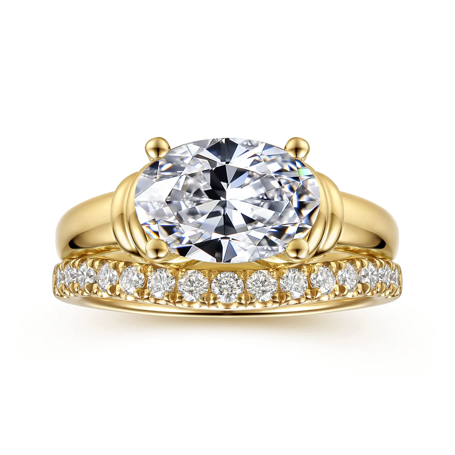 Diamond Matching Wedding Band in 14K Yellow Gold, photograph 4