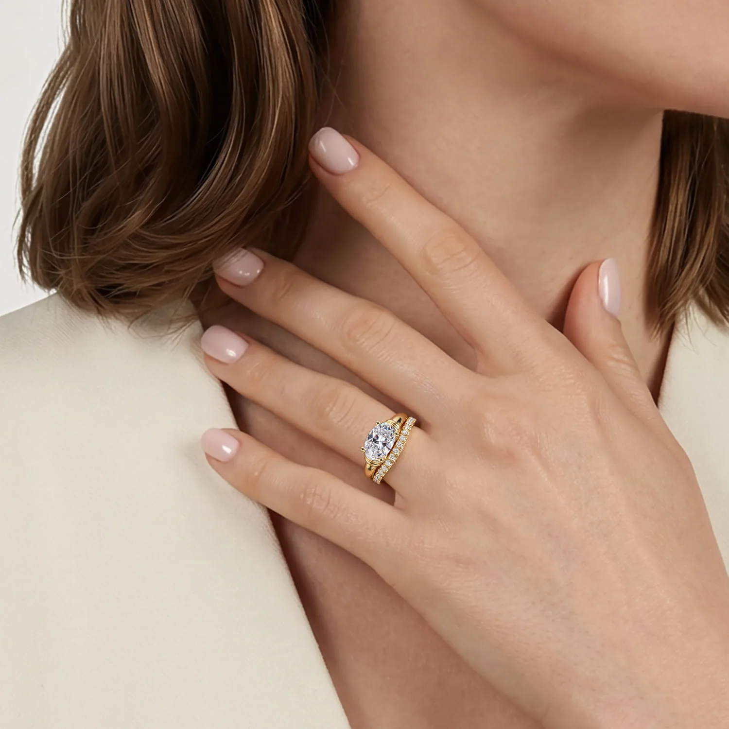 Diamond Matching Wedding Band in 14K Yellow Gold, photograph 6