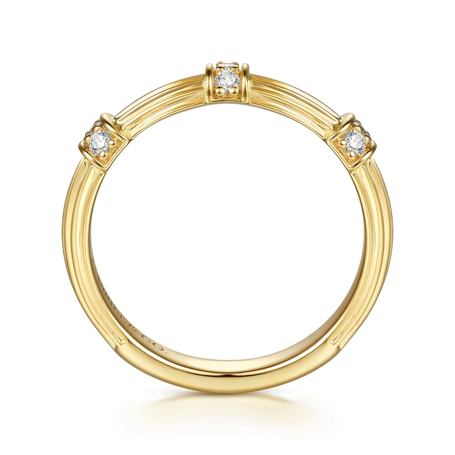 Diamond Matching Wedding Band in 14K Yellow Gold, photograph 2