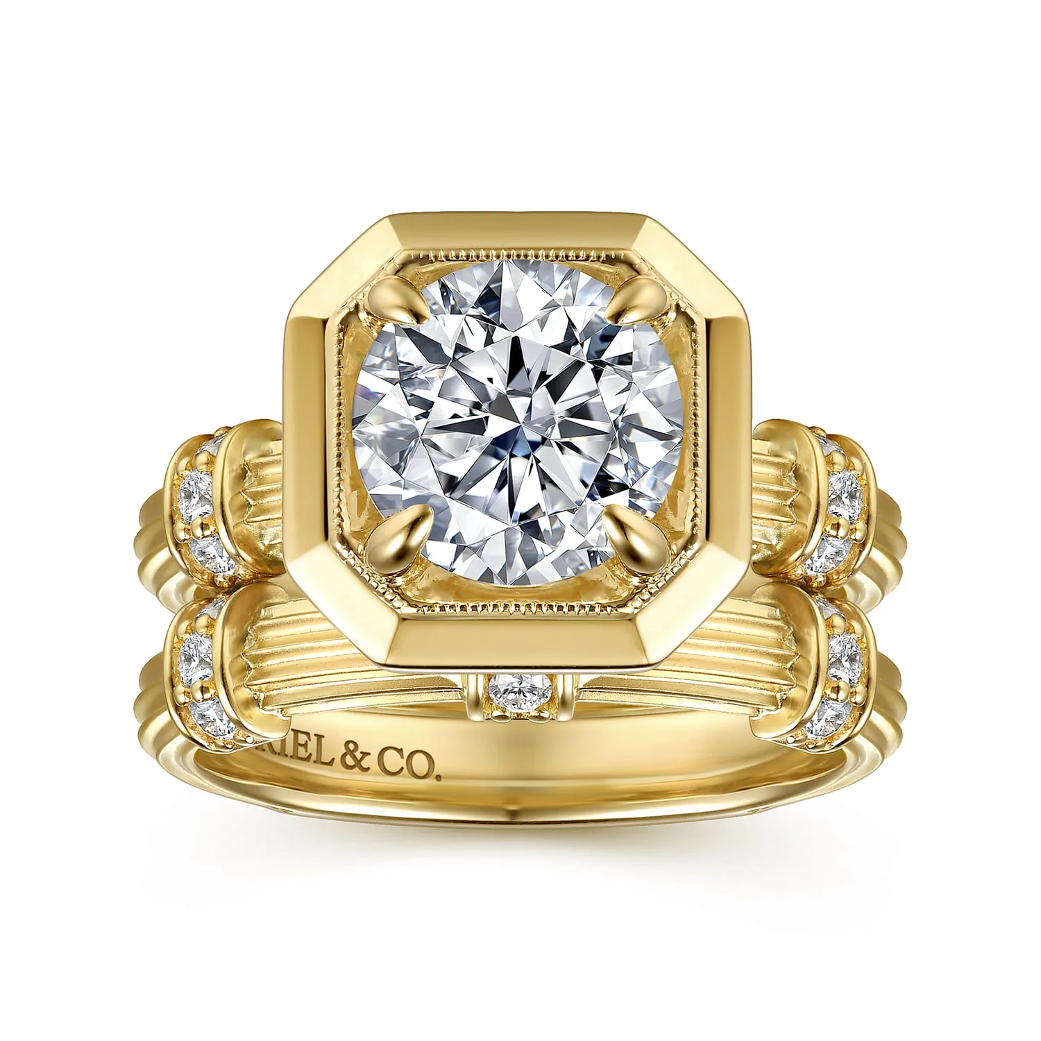 Diamond Matching Wedding Band in 14K Yellow Gold, photograph 4