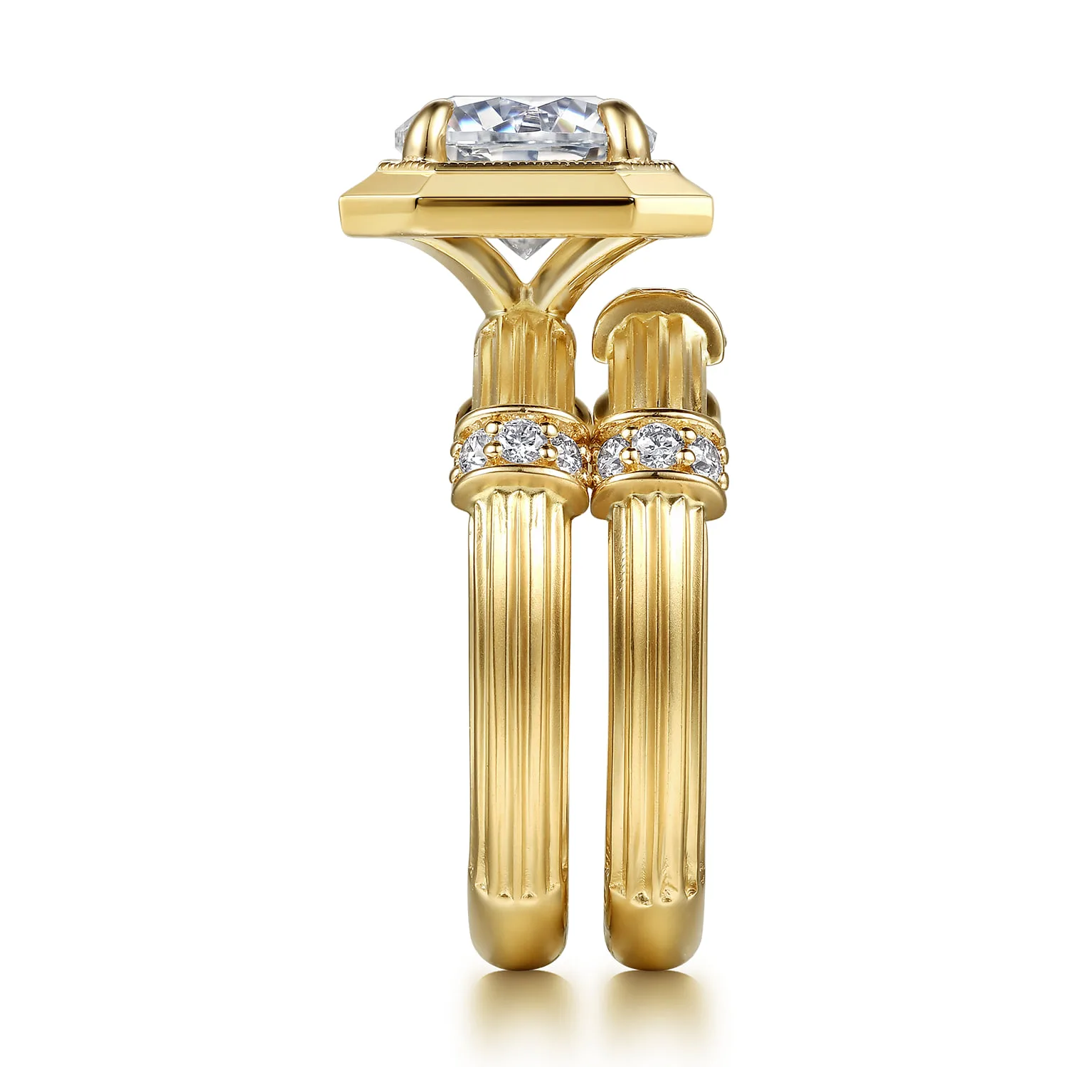 Diamond Matching Wedding Band in 14K Yellow Gold, photograph 5