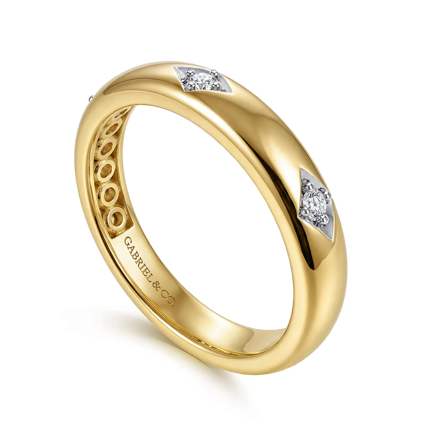 Diamond Matching Wedding Band in 14K Yellow Gold, photograph 3
