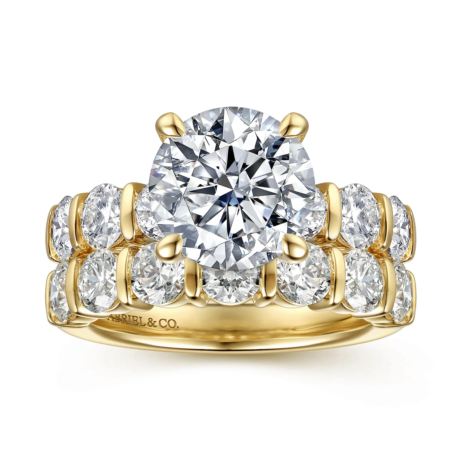 Diamond Matching Wedding Band in 14K Yellow Gold, photograph 4