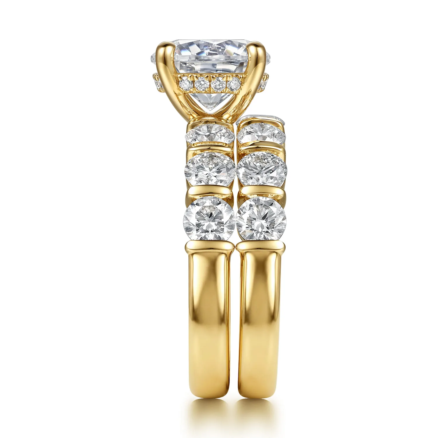 Diamond Matching Wedding Band in 14K Yellow Gold, photograph 5