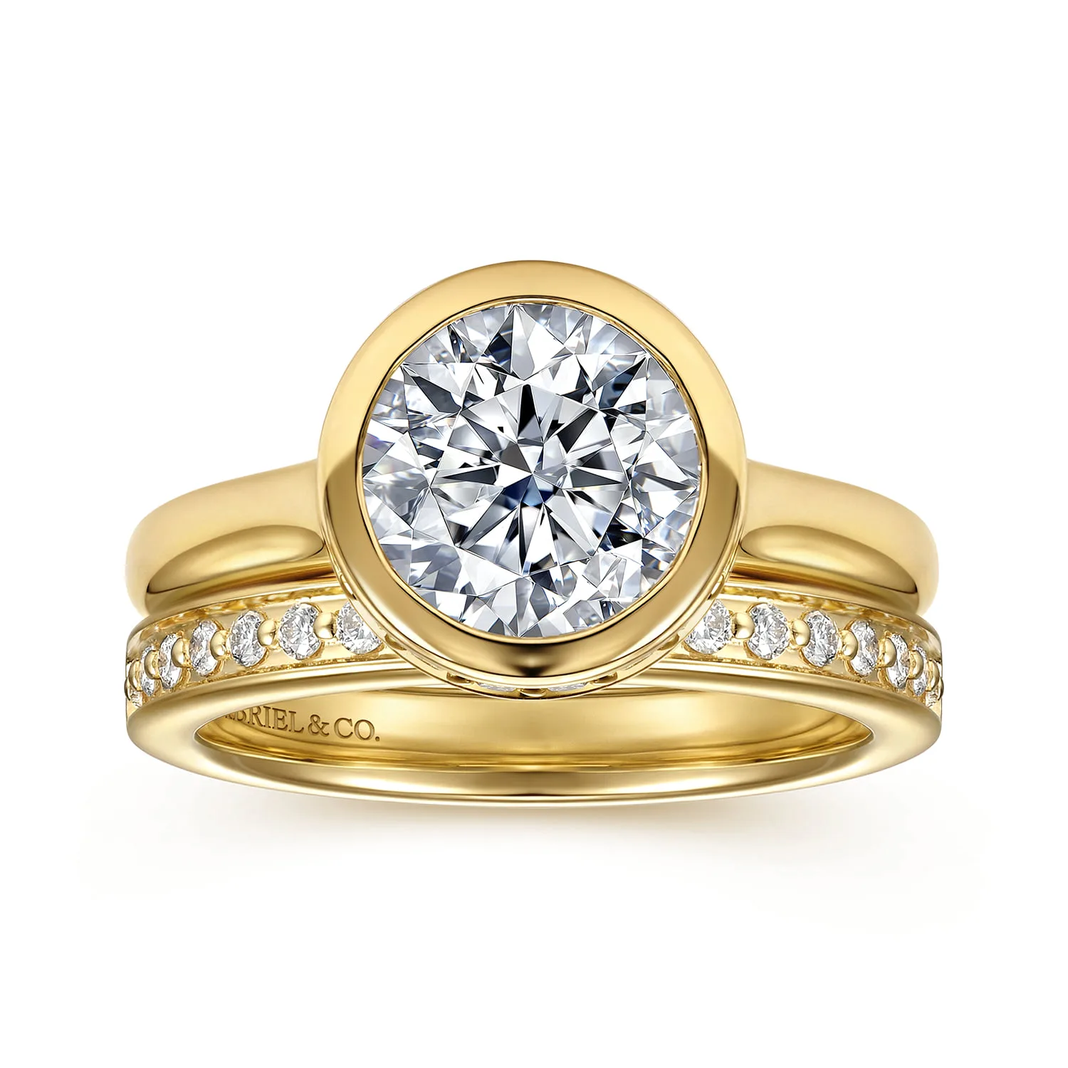 Diamond Matching Wedding Band in 14K Yellow Gold, photograph 4