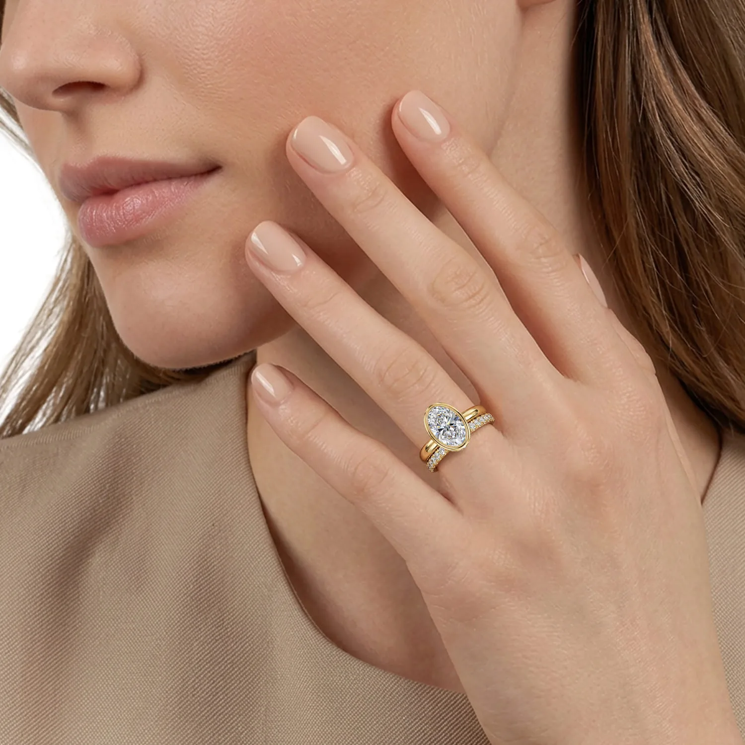Diamond Matching Wedding Band in 14K Yellow Gold, photograph 6