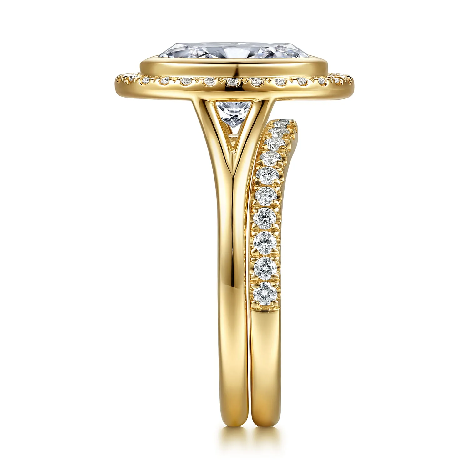 Diamond Matching Wedding Band in 14K Yellow Gold, photograph 5