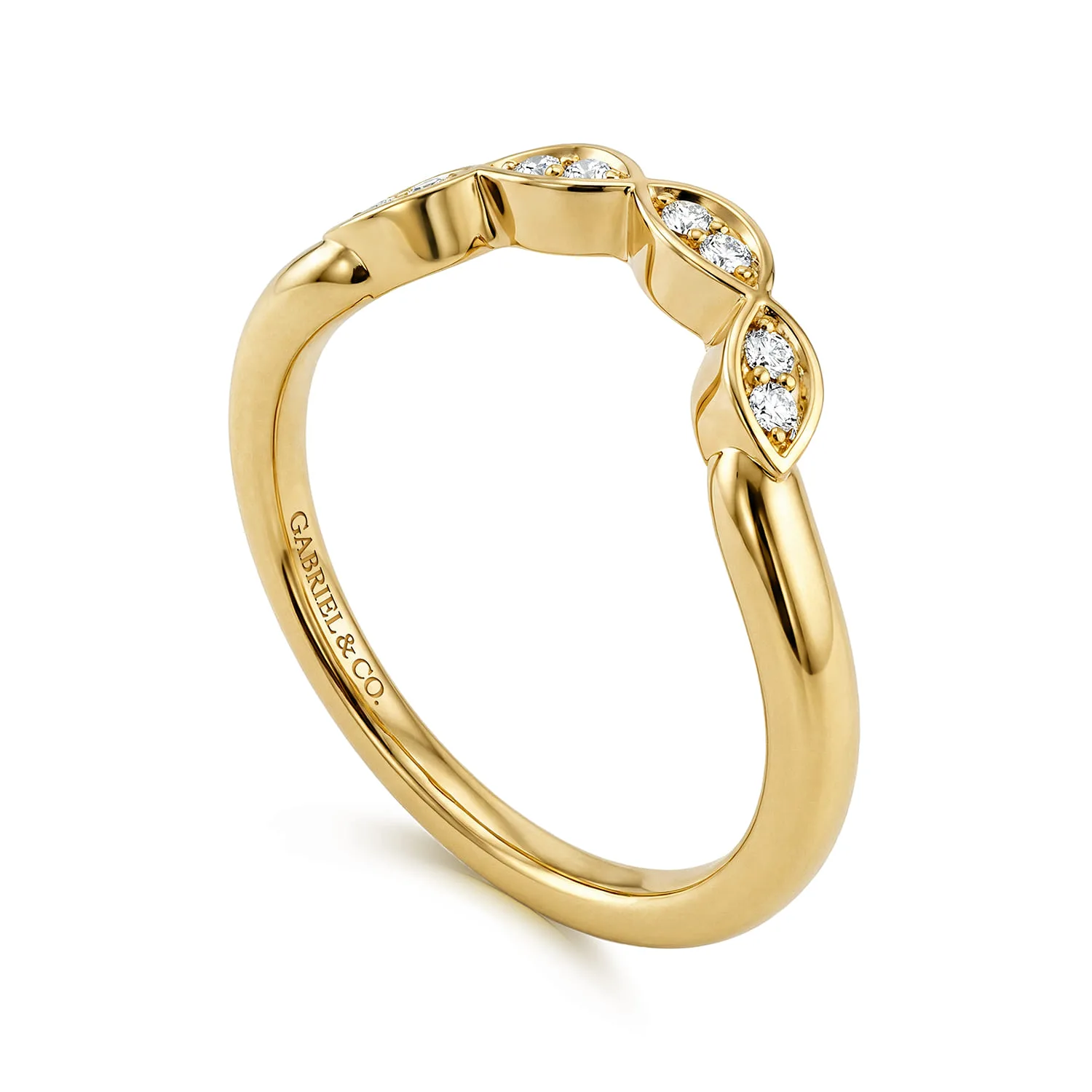 Diamond Matching Wedding Band in 14K Yellow Gold, photograph 3