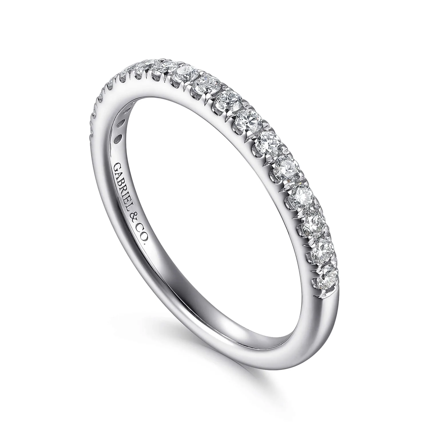 Diamond Matching Wedding Band in 14K White Gold, photograph 3