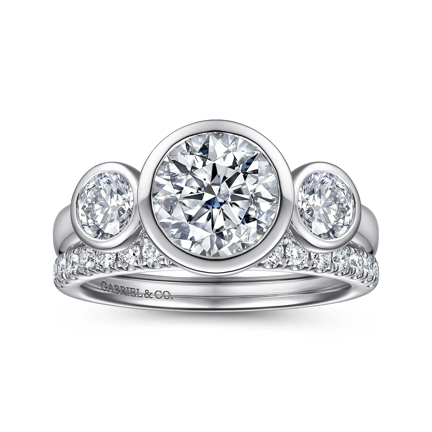 Diamond Matching Wedding Band in 14K White Gold, photograph 4