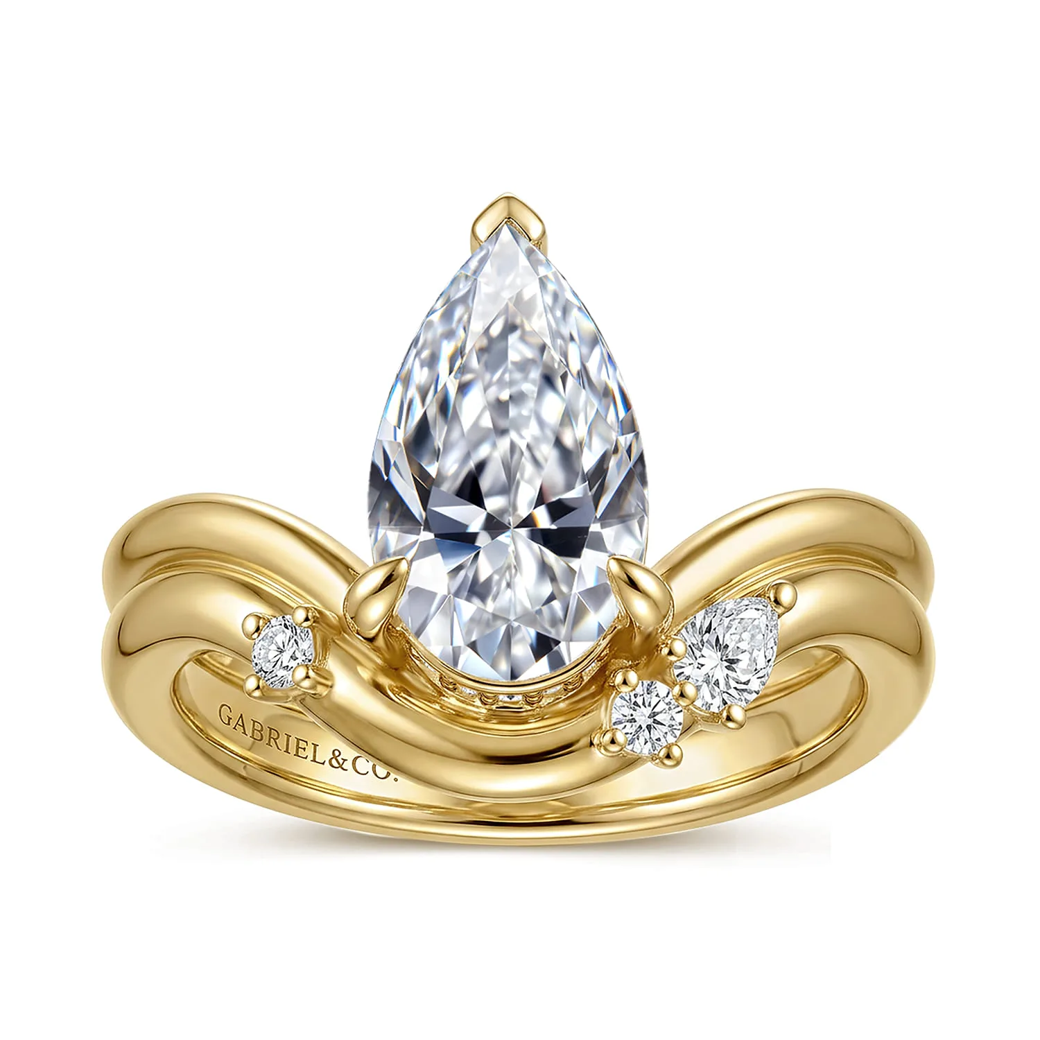 Diamond Matching Wedding Band in 14K Yellow Gold, photograph 4