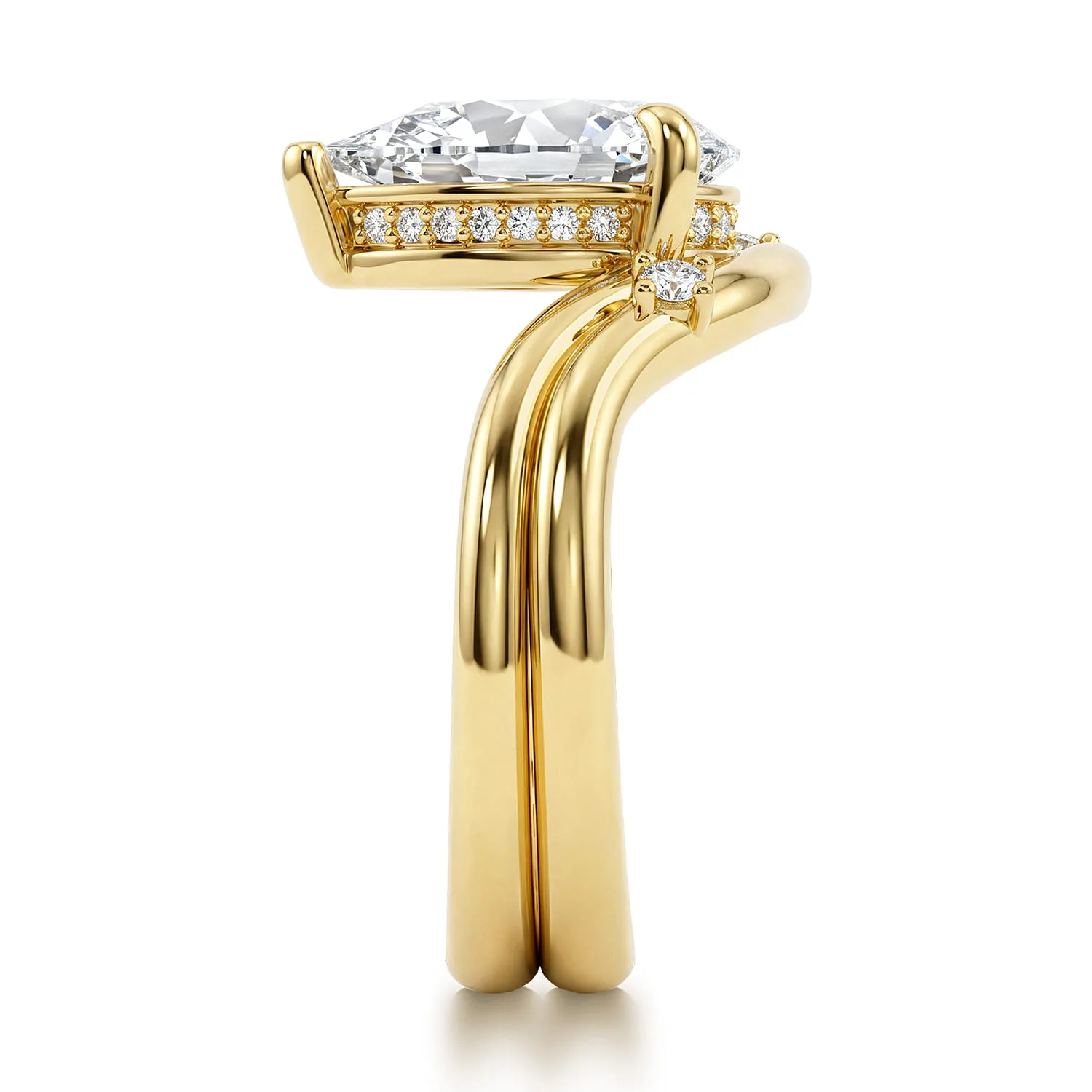 Diamond Matching Wedding Band in 14K Yellow Gold, photograph 5
