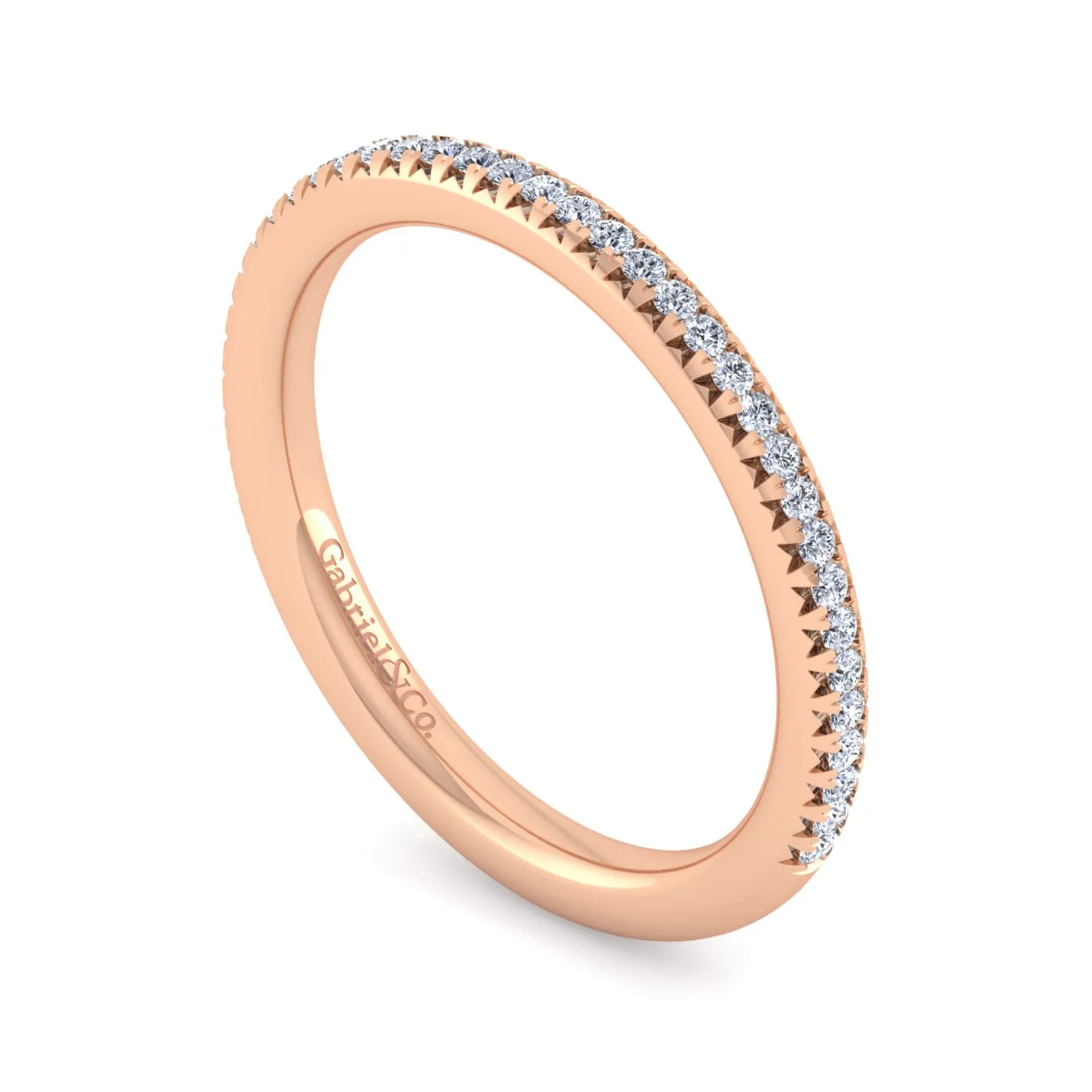 Diamond Matching Wedding Band in 14K Rose Gold, photograph 3