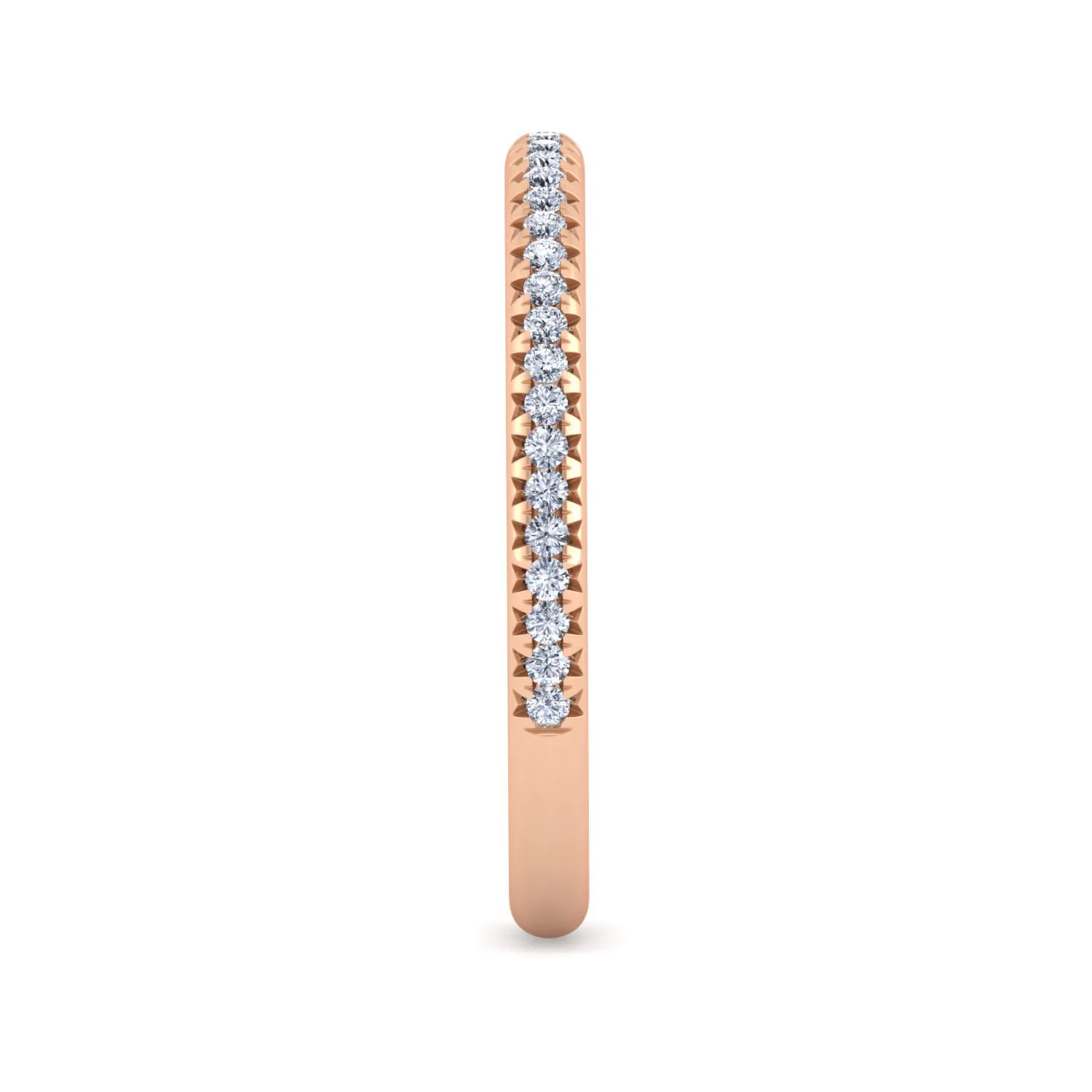 Diamond Matching Wedding Band in 14K Rose Gold, photograph 5