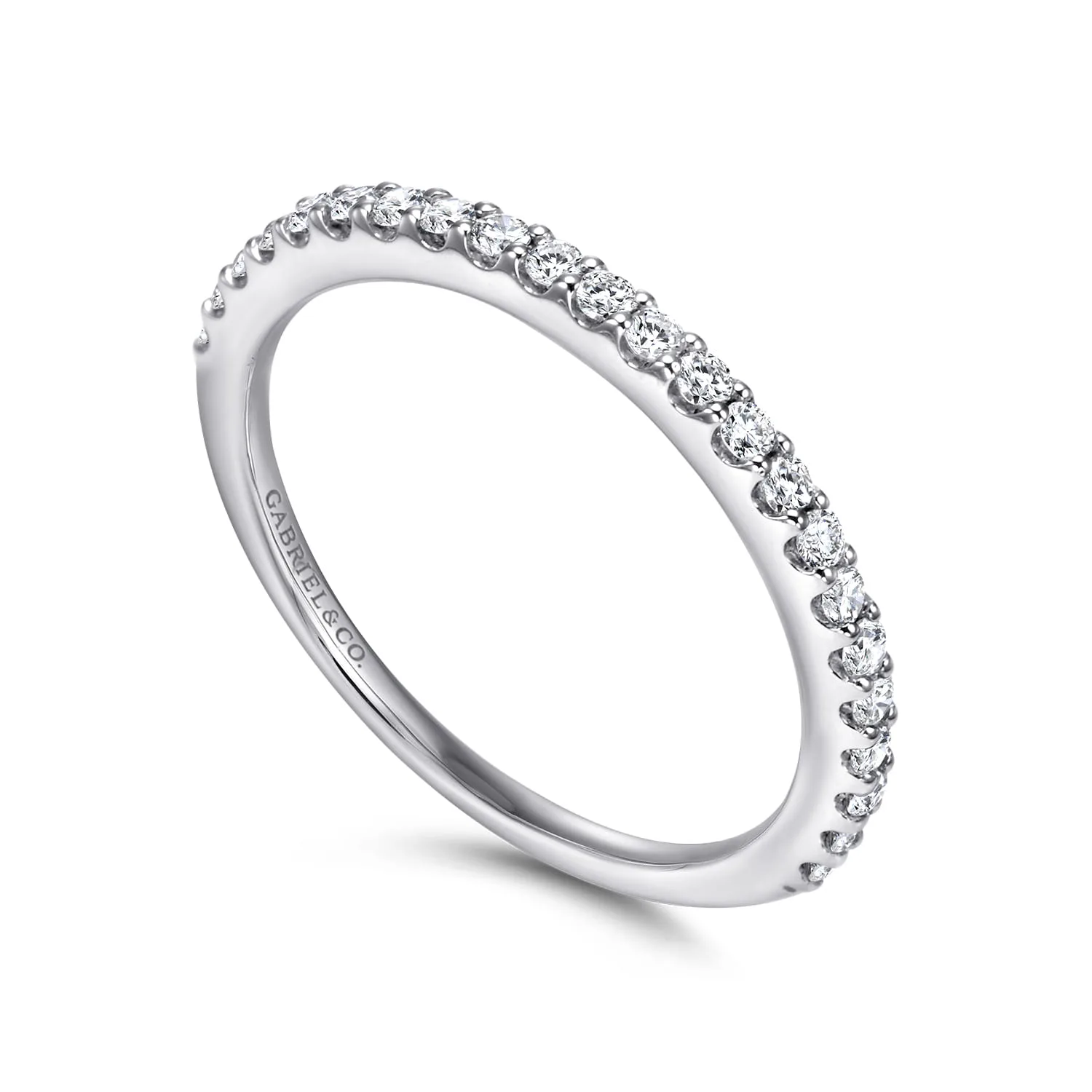 Diamond Matching Wedding Band in 14K White Gold, photograph 3
