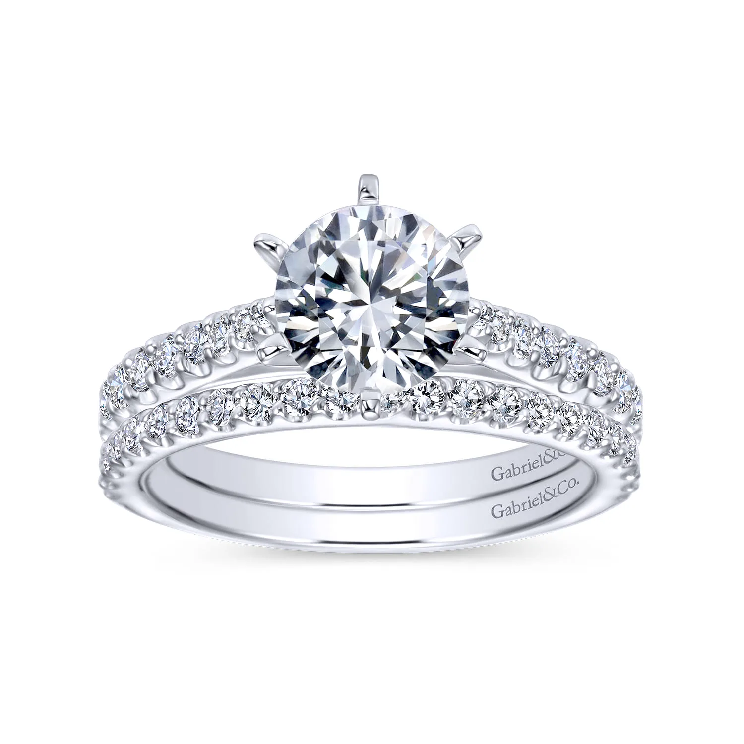 Diamond Matching Wedding Band in 14K White Gold, photograph 4