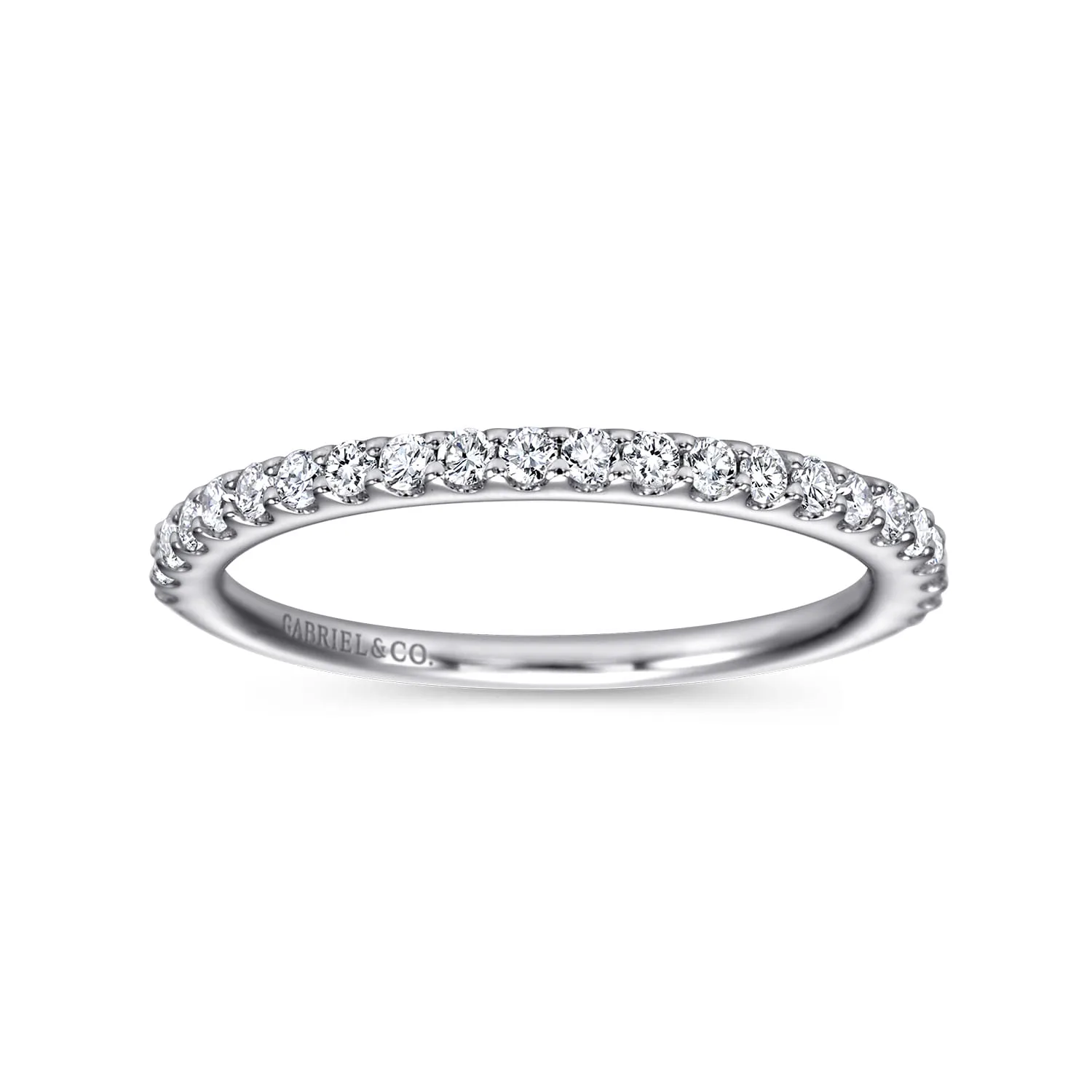 Diamond Matching Wedding Band in 14K White Gold, photograph 5