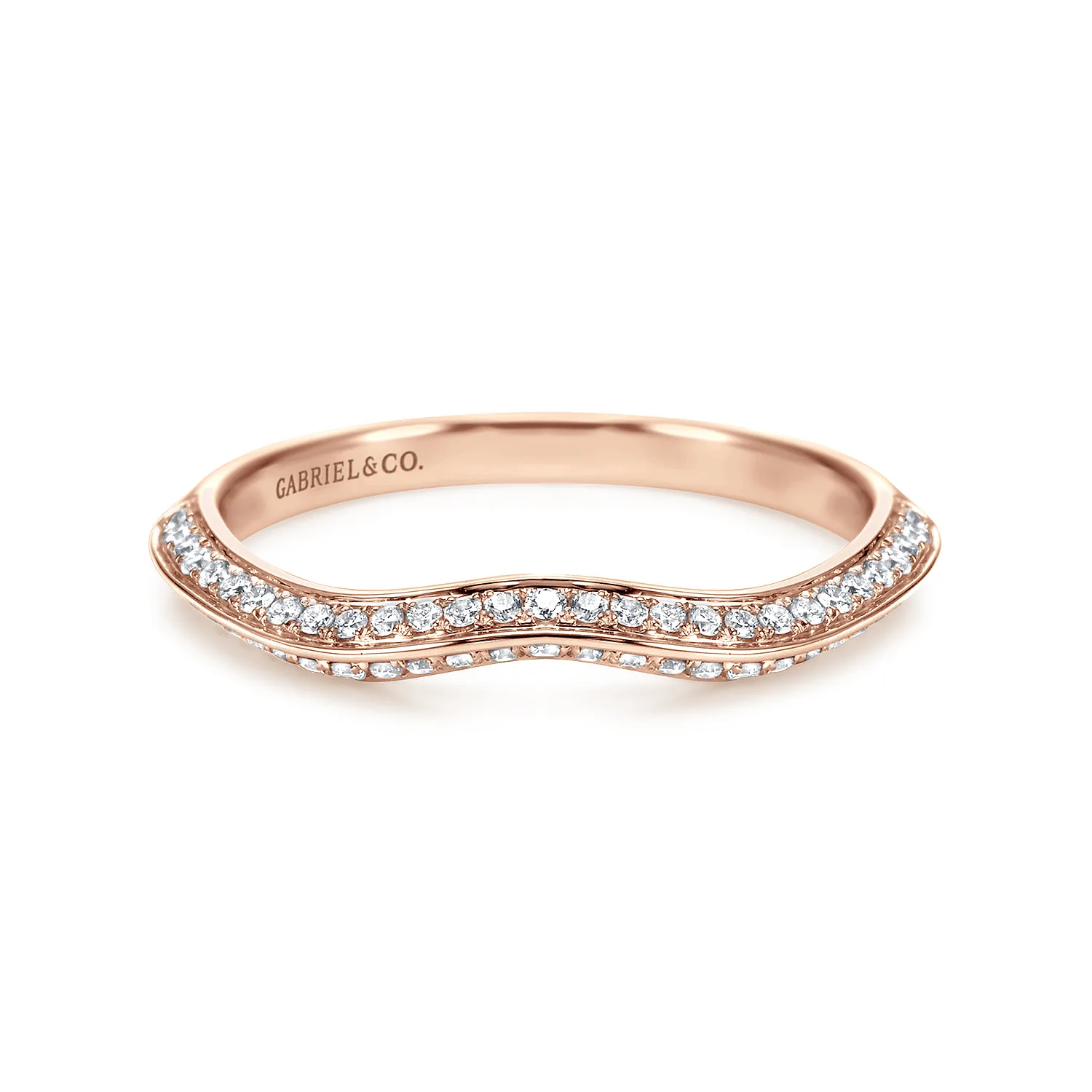 Matching Diamond Wedding Band in 14K Rose Gold
