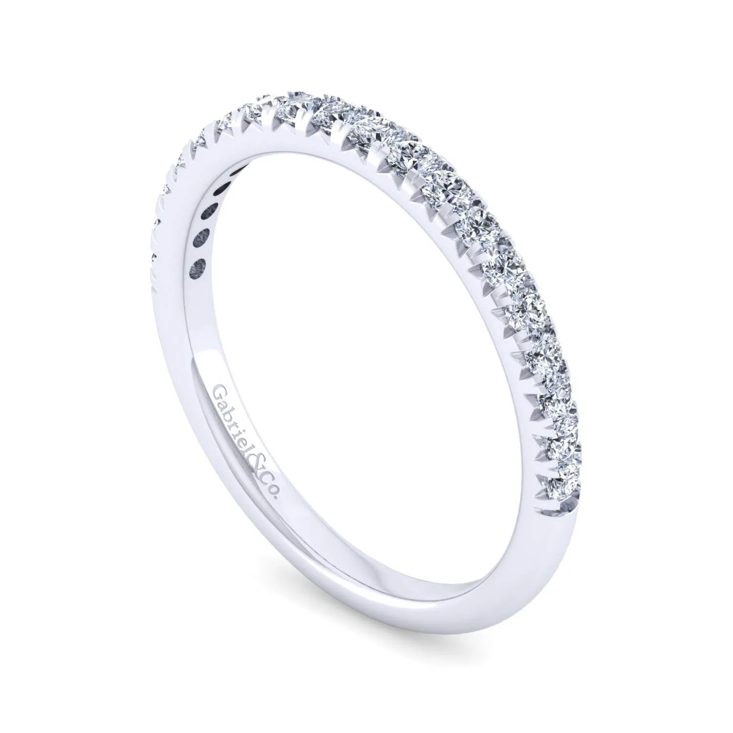 Diamond Matching Wedding Band in 14K White Gold, photograph 3