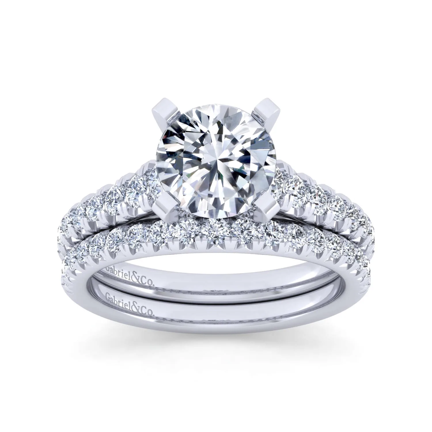 Diamond Matching Wedding Band in 14K White Gold, photograph 4