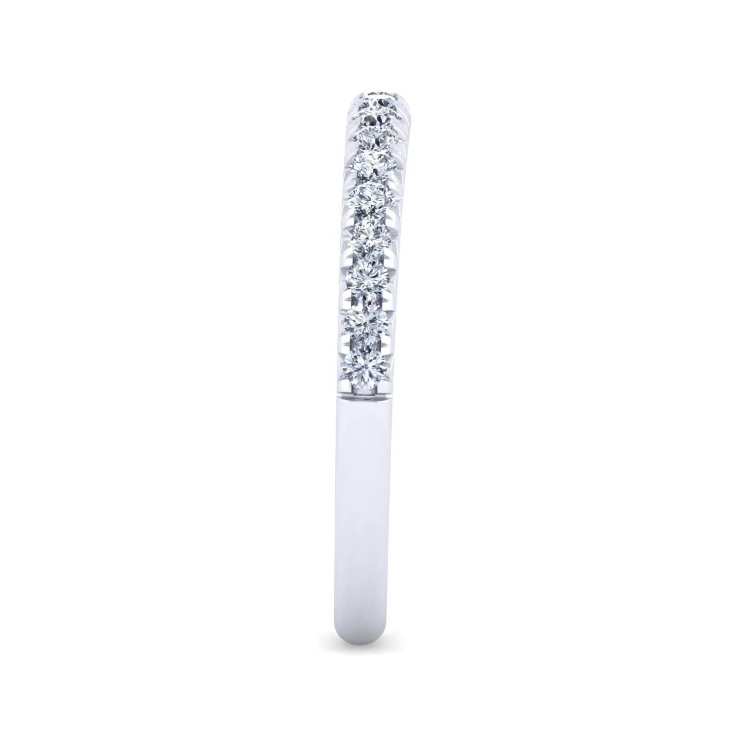 Diamond Matching Wedding Band in 14K White Gold, photograph 5
