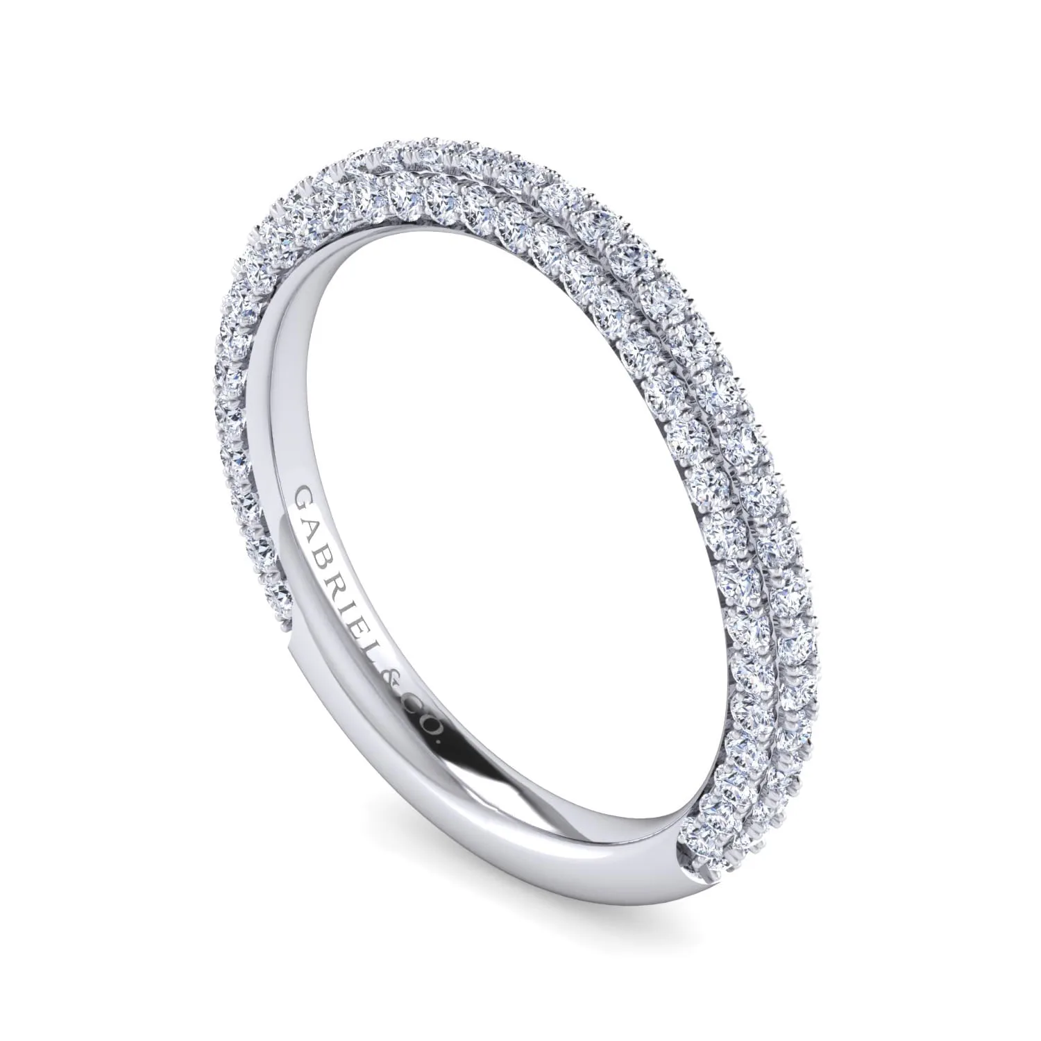Diamond Wedding Band in 14K White Gold, photograph 3