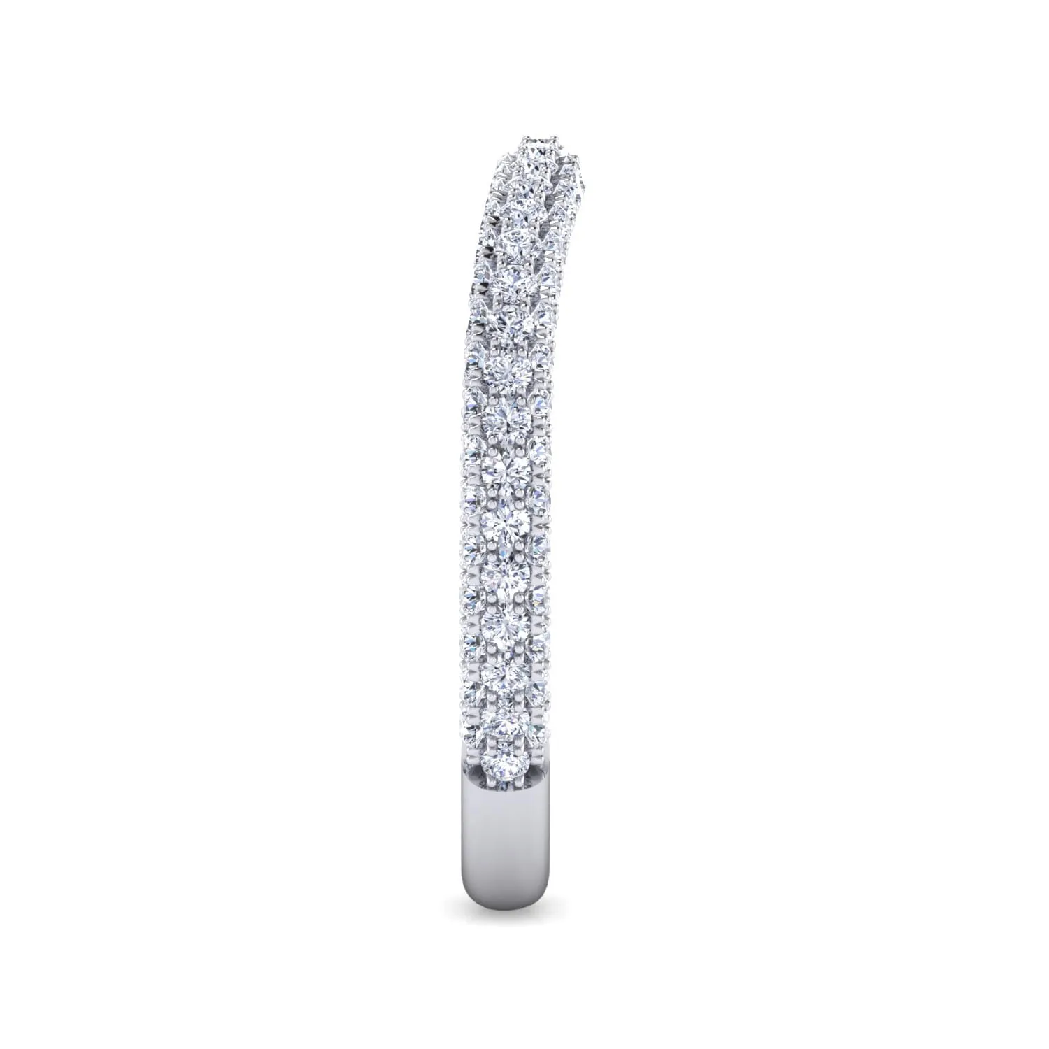 Diamond Wedding Band in 14K White Gold, photograph 4
