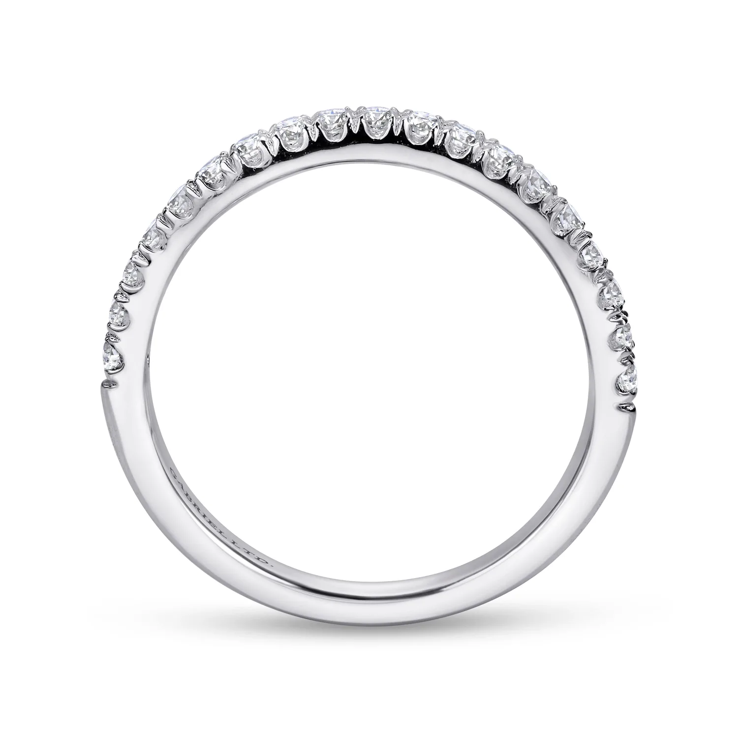 Diamond Matching Wedding Band in 14K White Gold, photograph 2