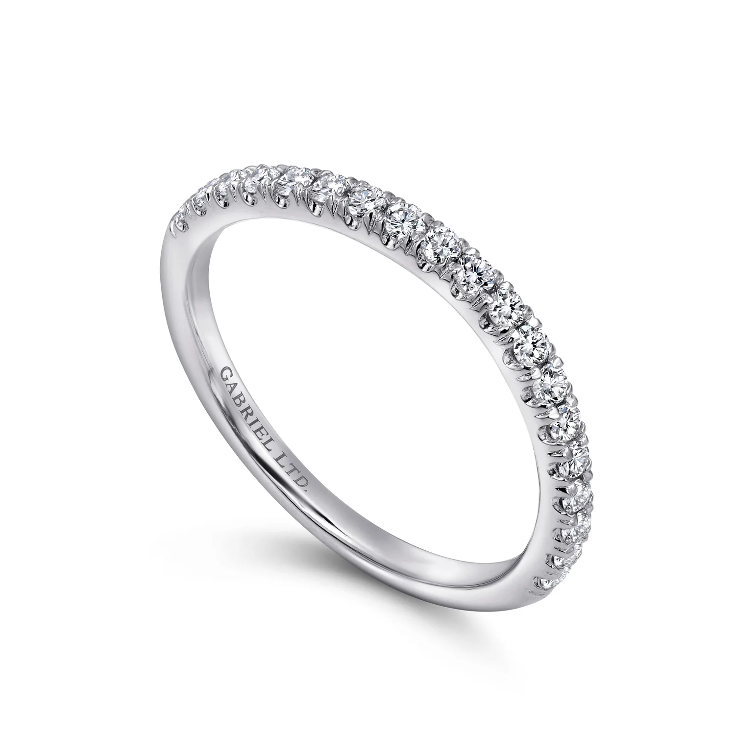 Diamond Matching Wedding Band in 14K White Gold, photograph 3