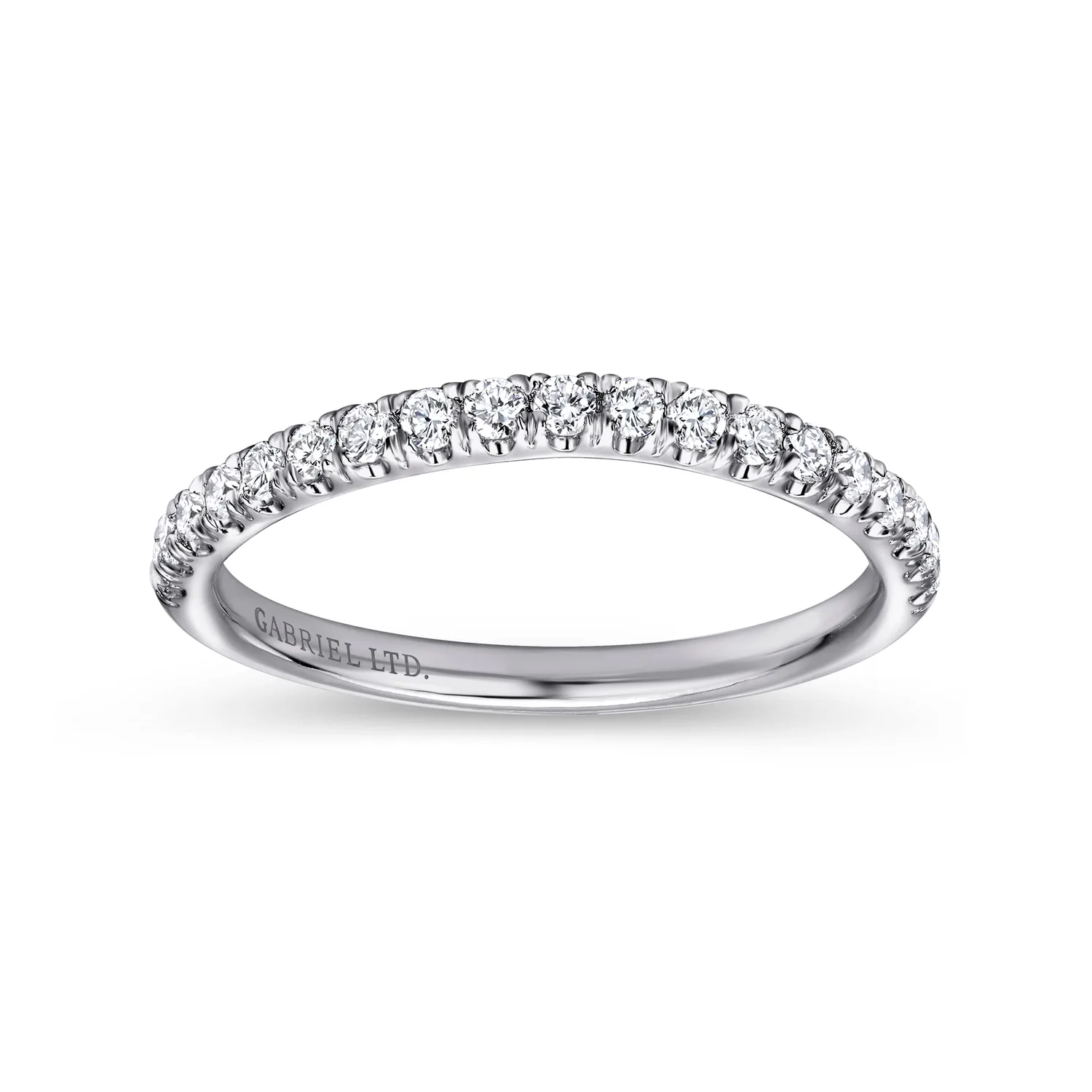 Diamond Matching Wedding Band in 14K White Gold, photograph 4