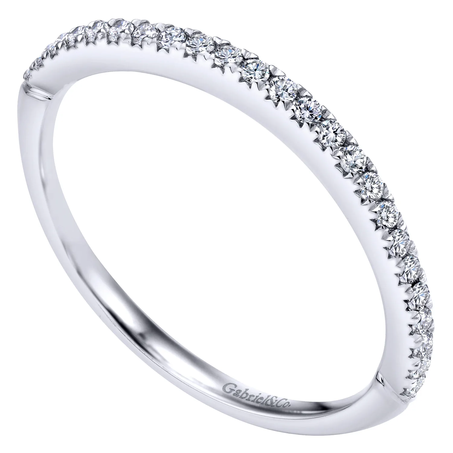 Diamond Matching Wedding Band in 14K White Gold, photograph 3