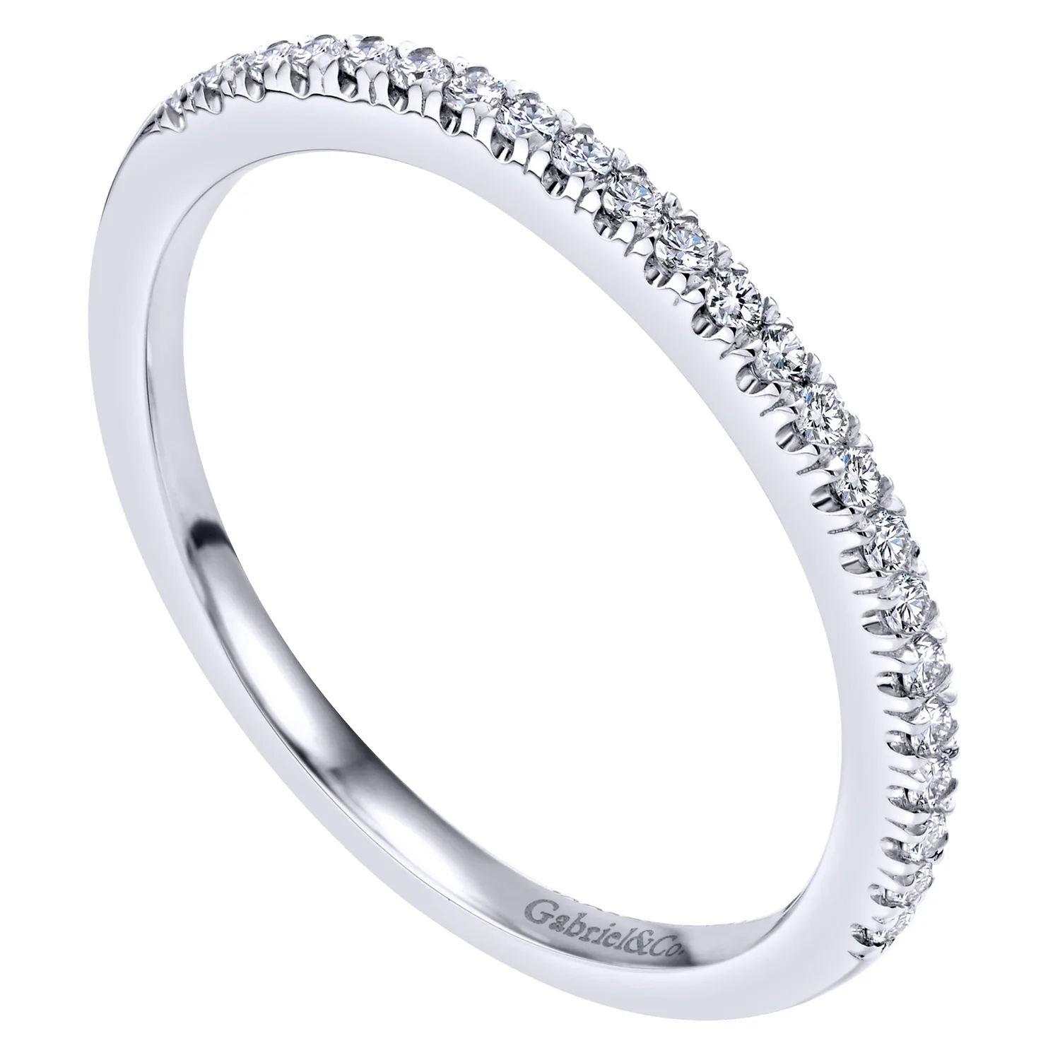 Diamond Matching Wedding Band in 14K White Gold, photograph 3
