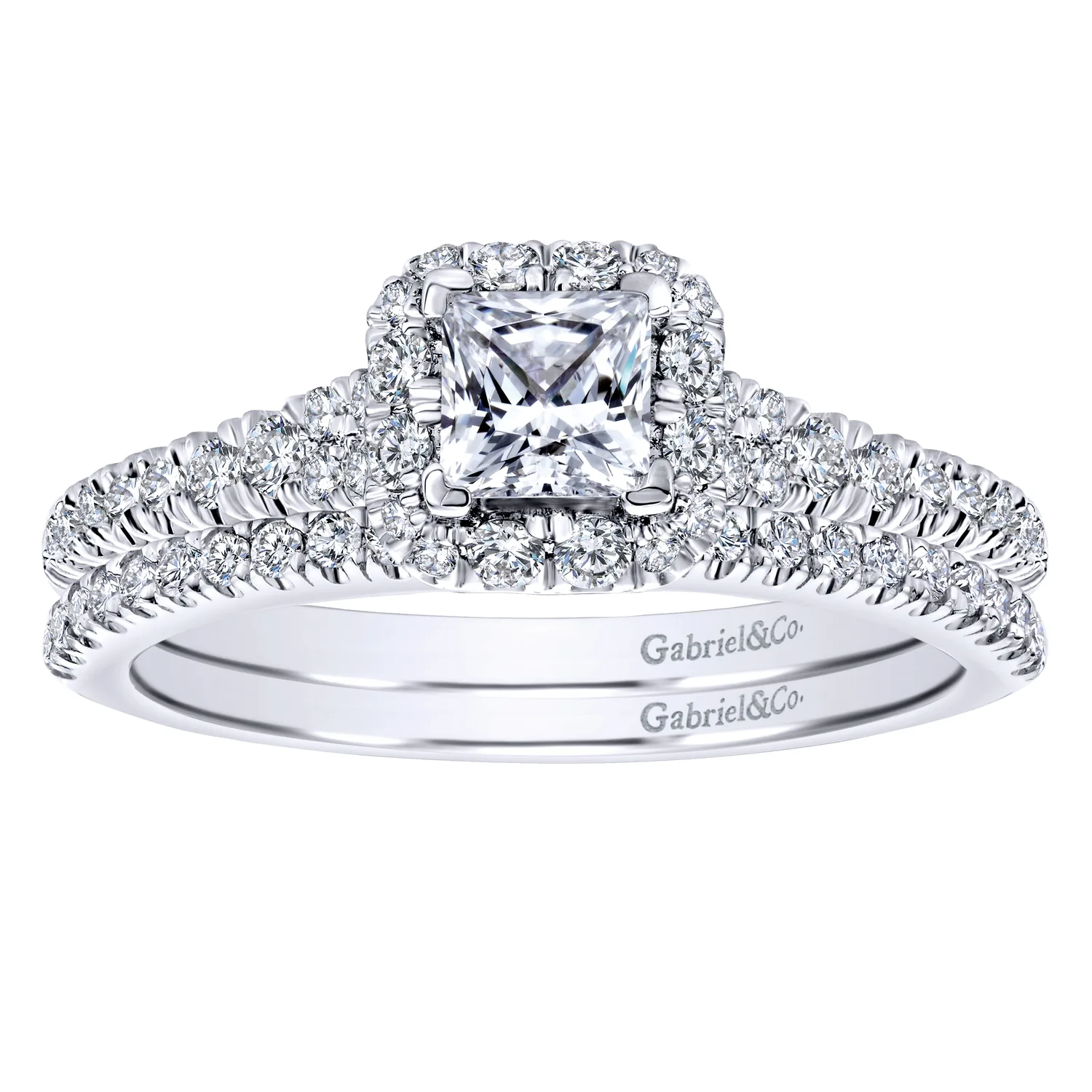 Diamond Matching Wedding Band in 14K White Gold, photograph 4