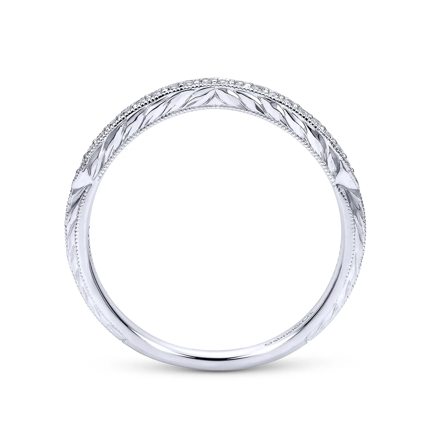 Knife Edge Matching Wedding Band in 14K White Gold, photograph 2