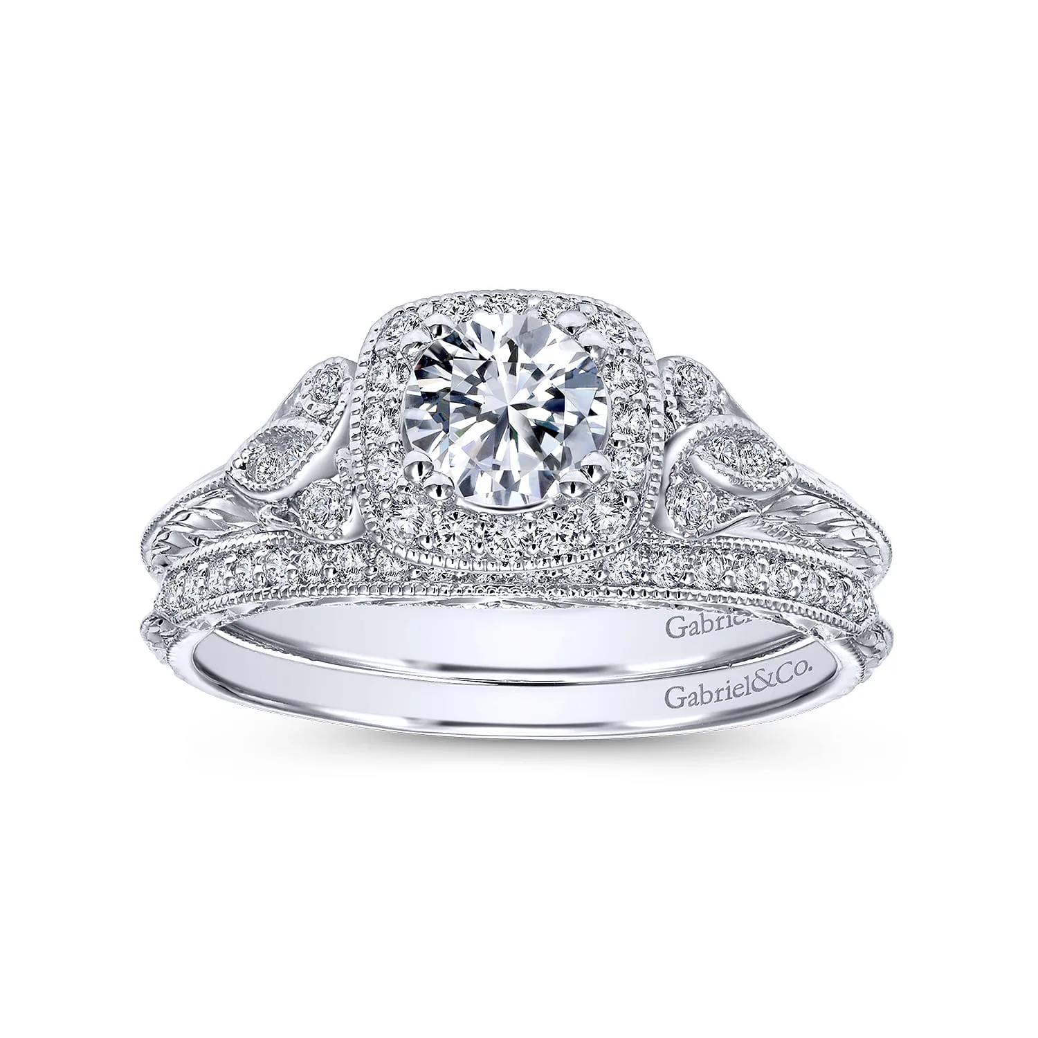 Knife Edge Matching Wedding Band in 14K White Gold, photograph 4