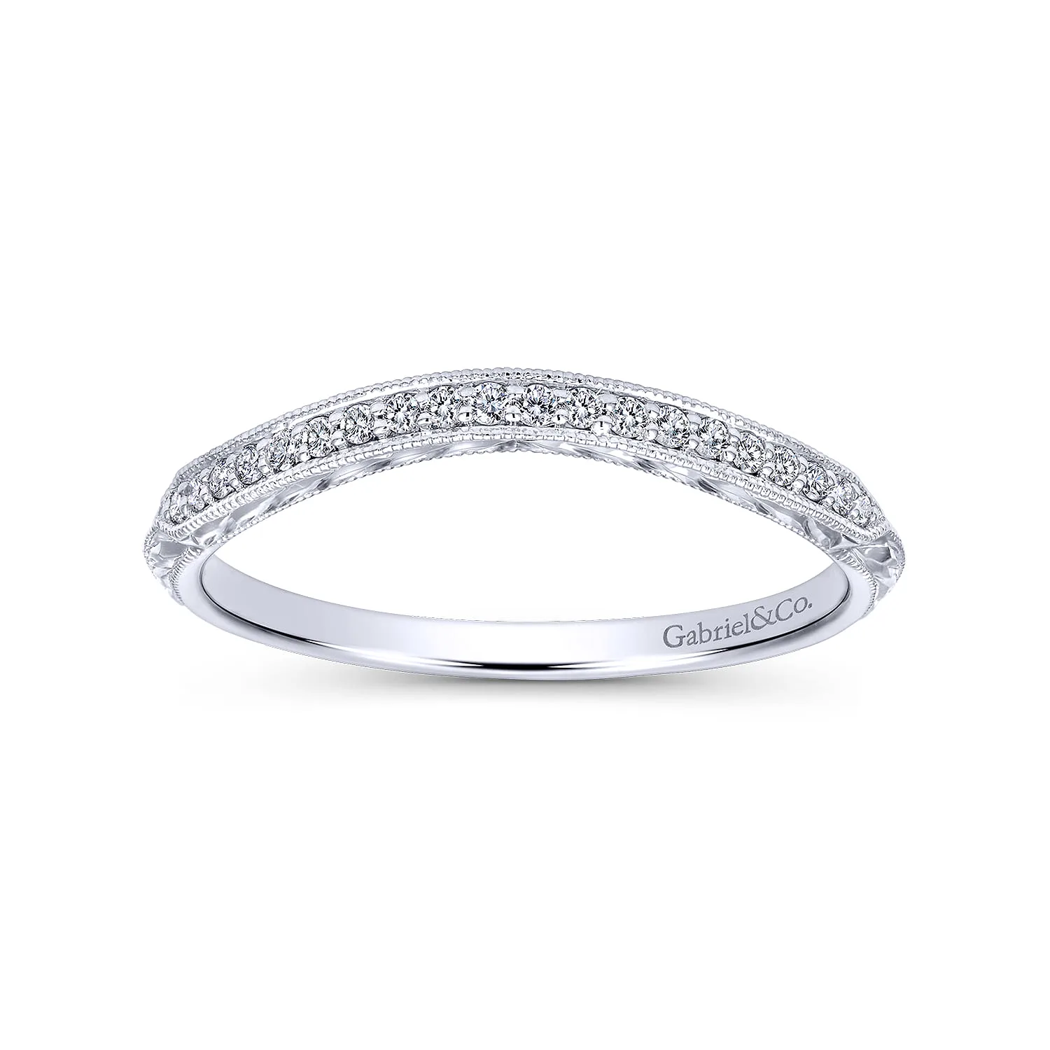 Knife Edge Matching Wedding Band in 14K White Gold, photograph 5