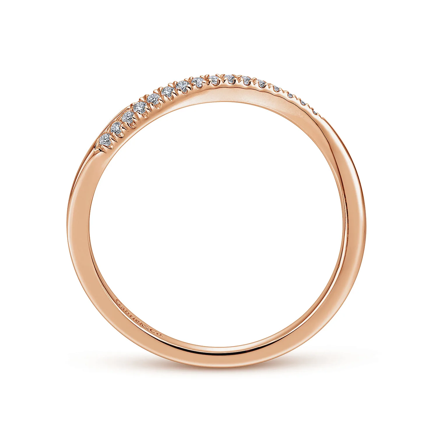 Diamond Matching Wedding Band in 14K Rose Gold, photograph 2