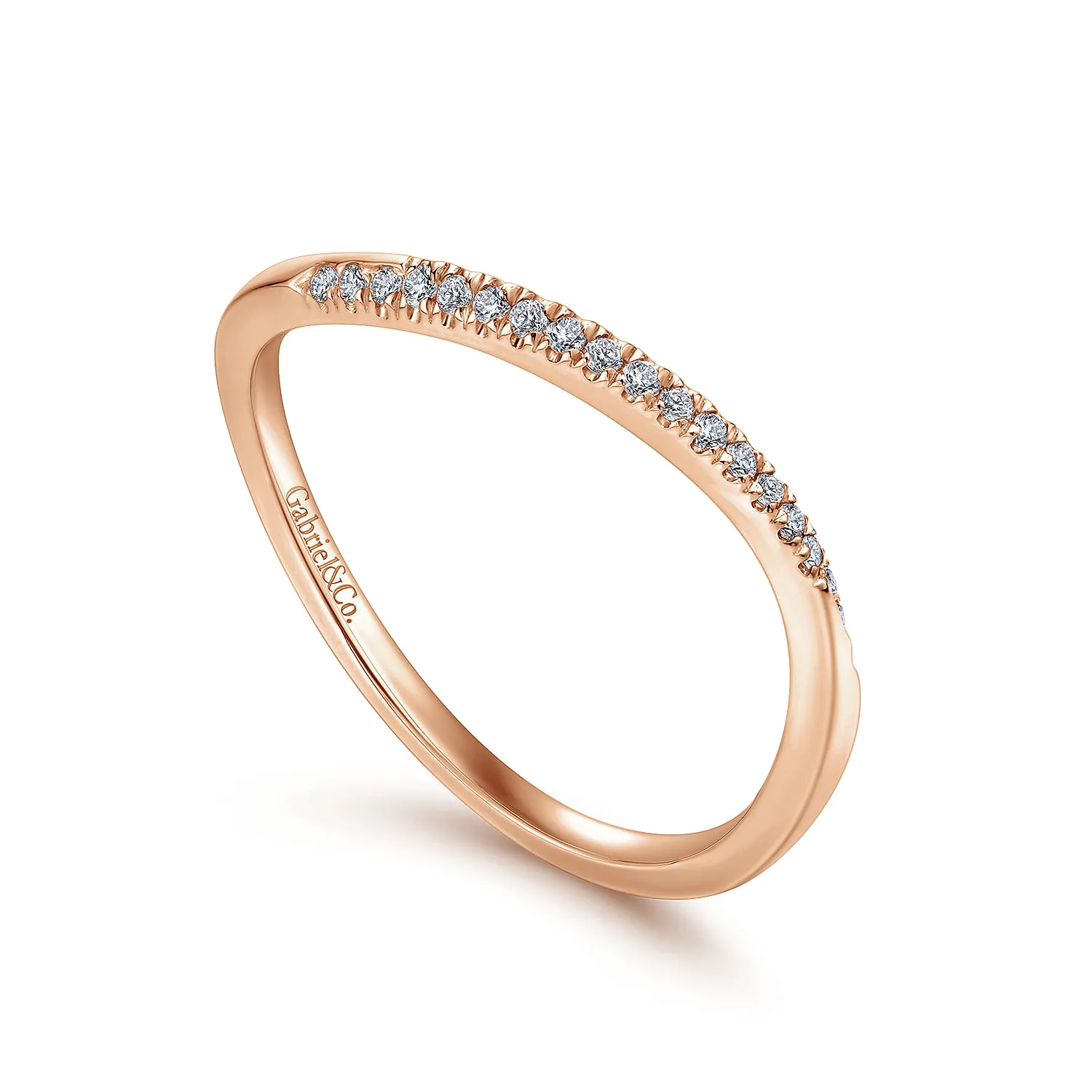 Diamond Matching Wedding Band in 14K Rose Gold, photograph 3