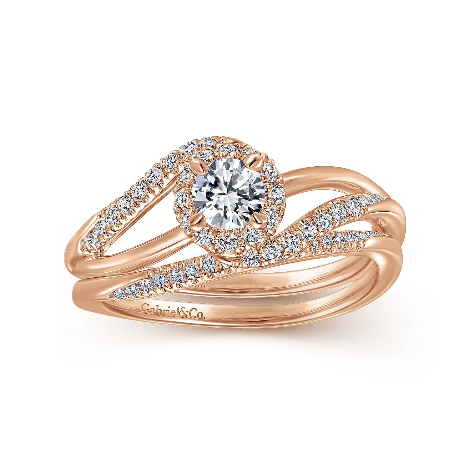 Diamond Matching Wedding Band in 14K Rose Gold, photograph 4