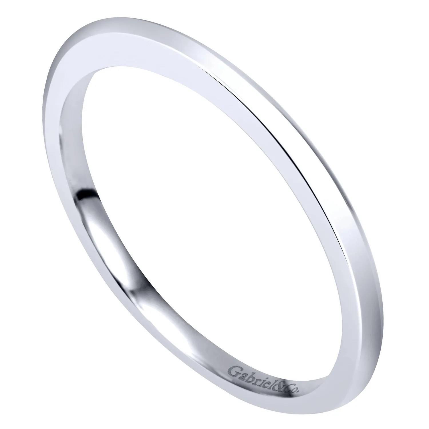 Knife Edge Matching Wedding Band in 14K White Gold, photograph 3