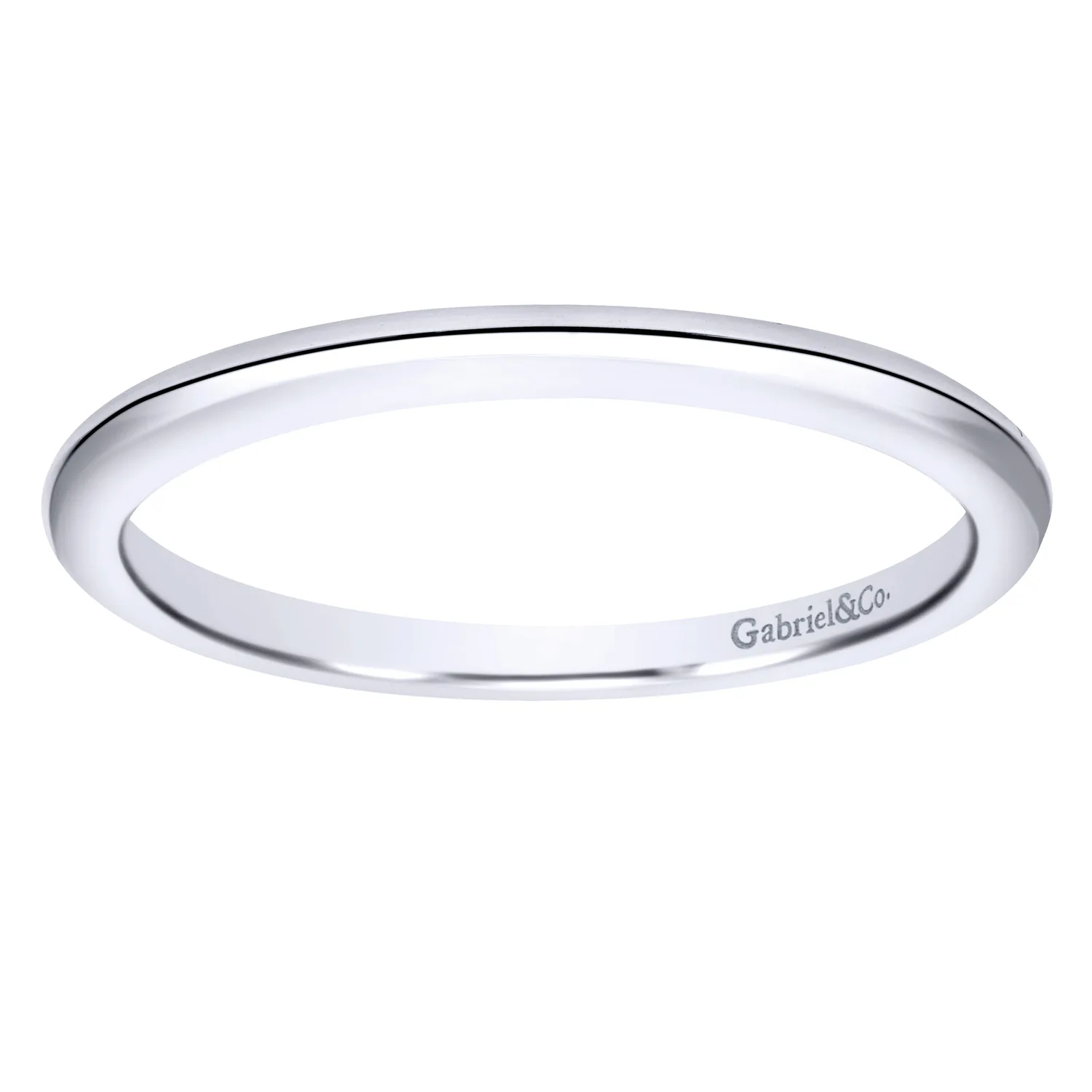 Knife Edge Matching Wedding Band in 14K White Gold, photograph 4