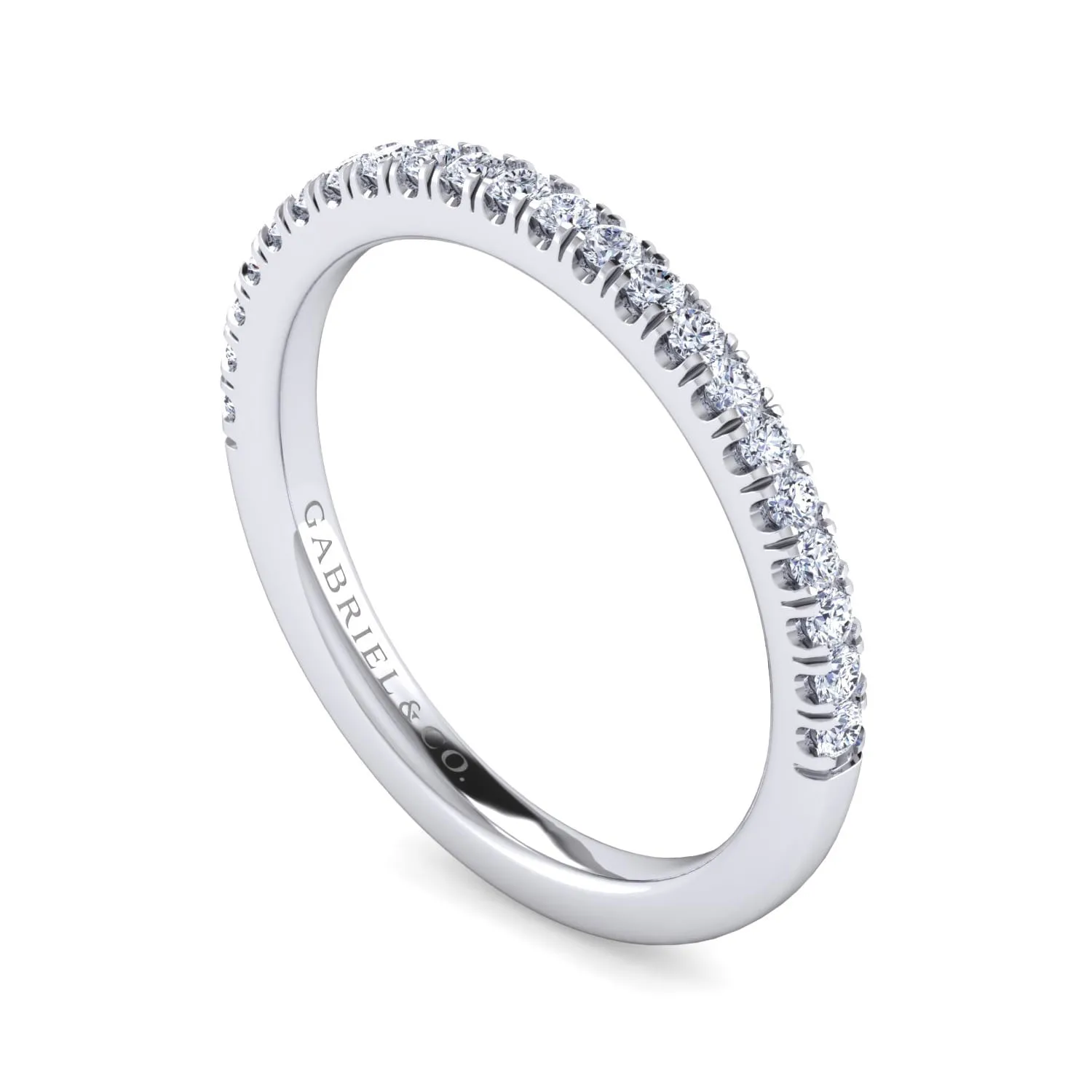 Diamond Matching Wedding Band in 14K White Gold, photograph 3
