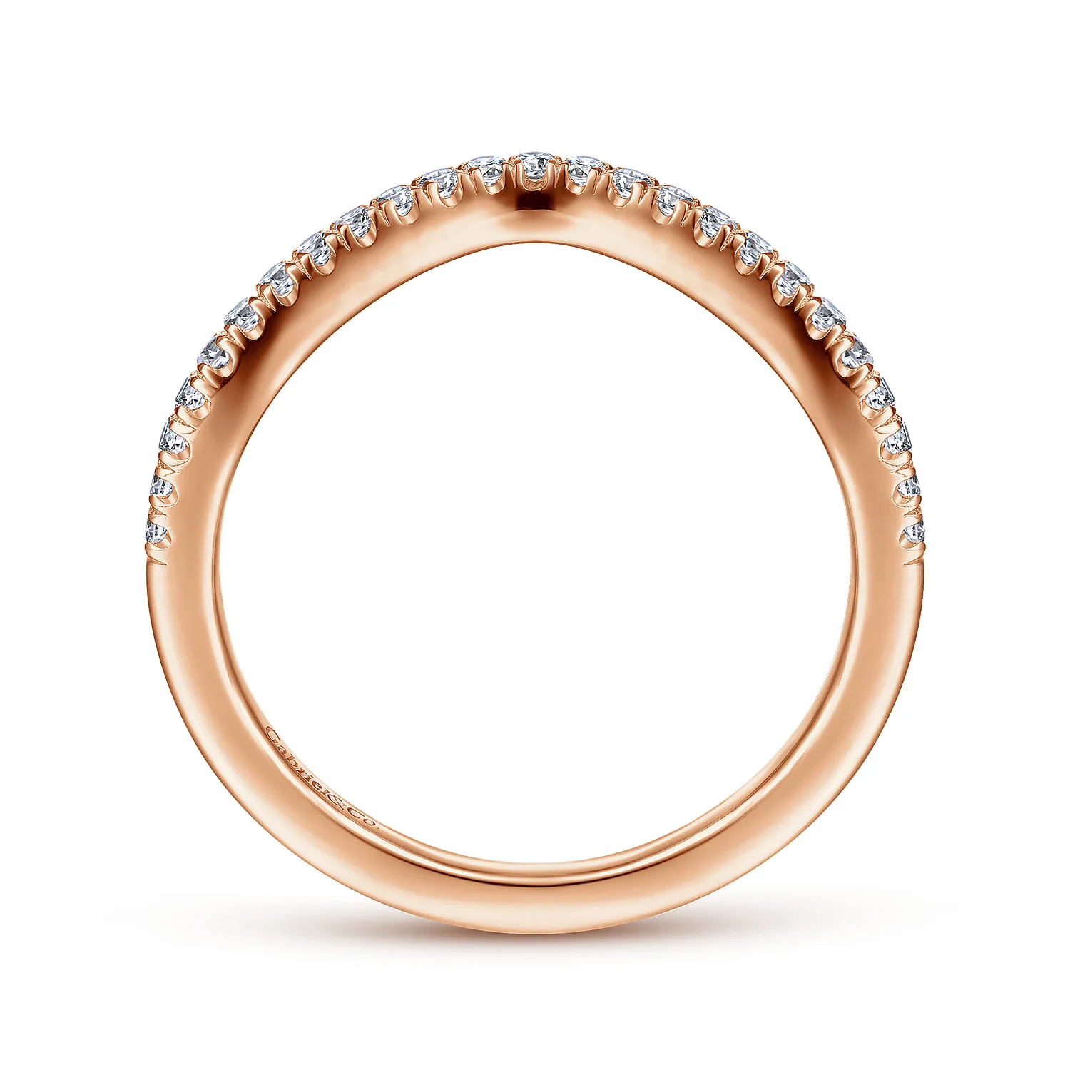 Matching Diamond Wedding Band in 14K Rose Gold, photograph 2